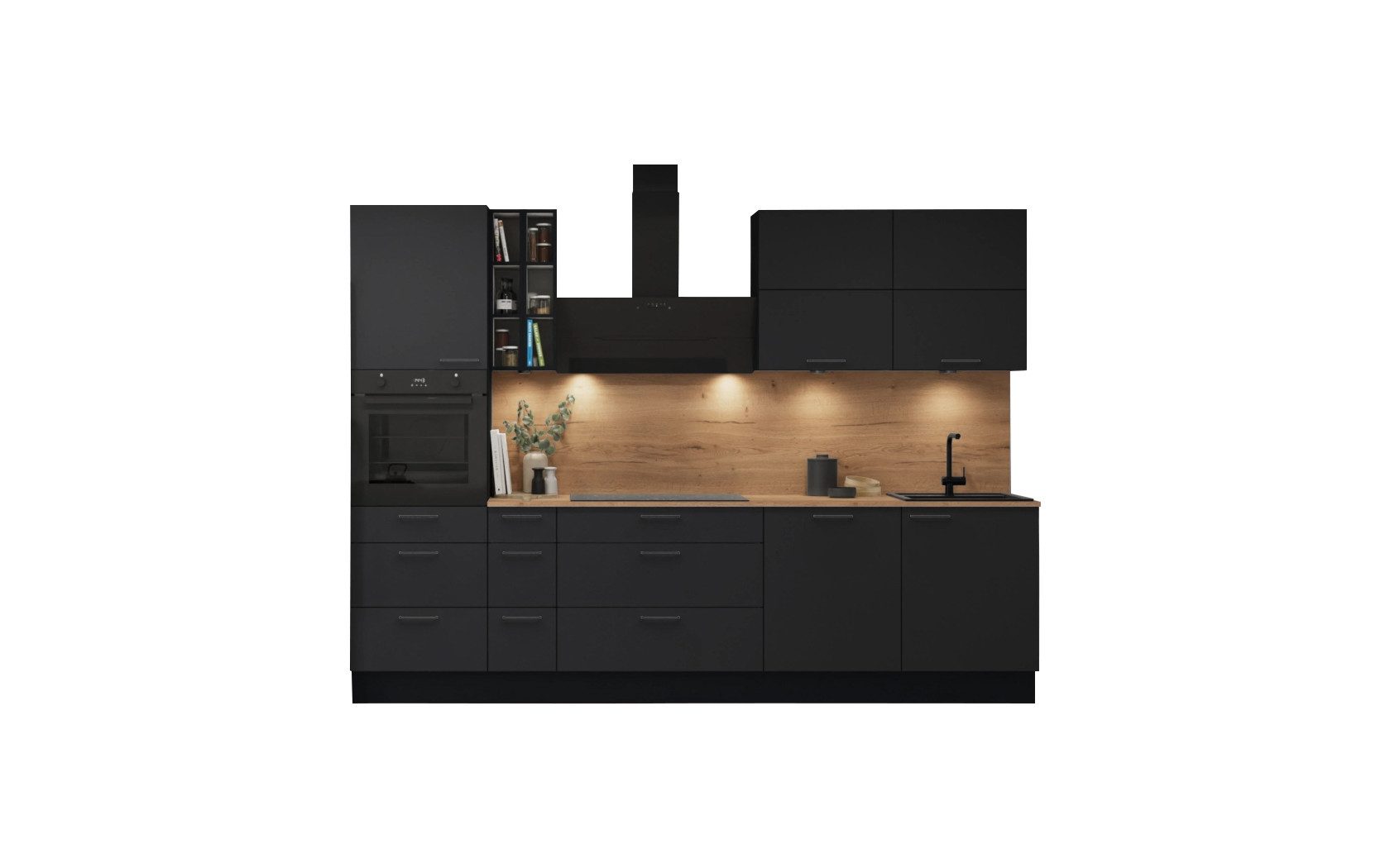 nobilia® Küchenzeile Goeran, individuell anpassbar, gratis Küchenplanung mit Profis, (Breite 300 cm), vormontiert, wahlw. mit E-Geräten, inkl. Lieferung