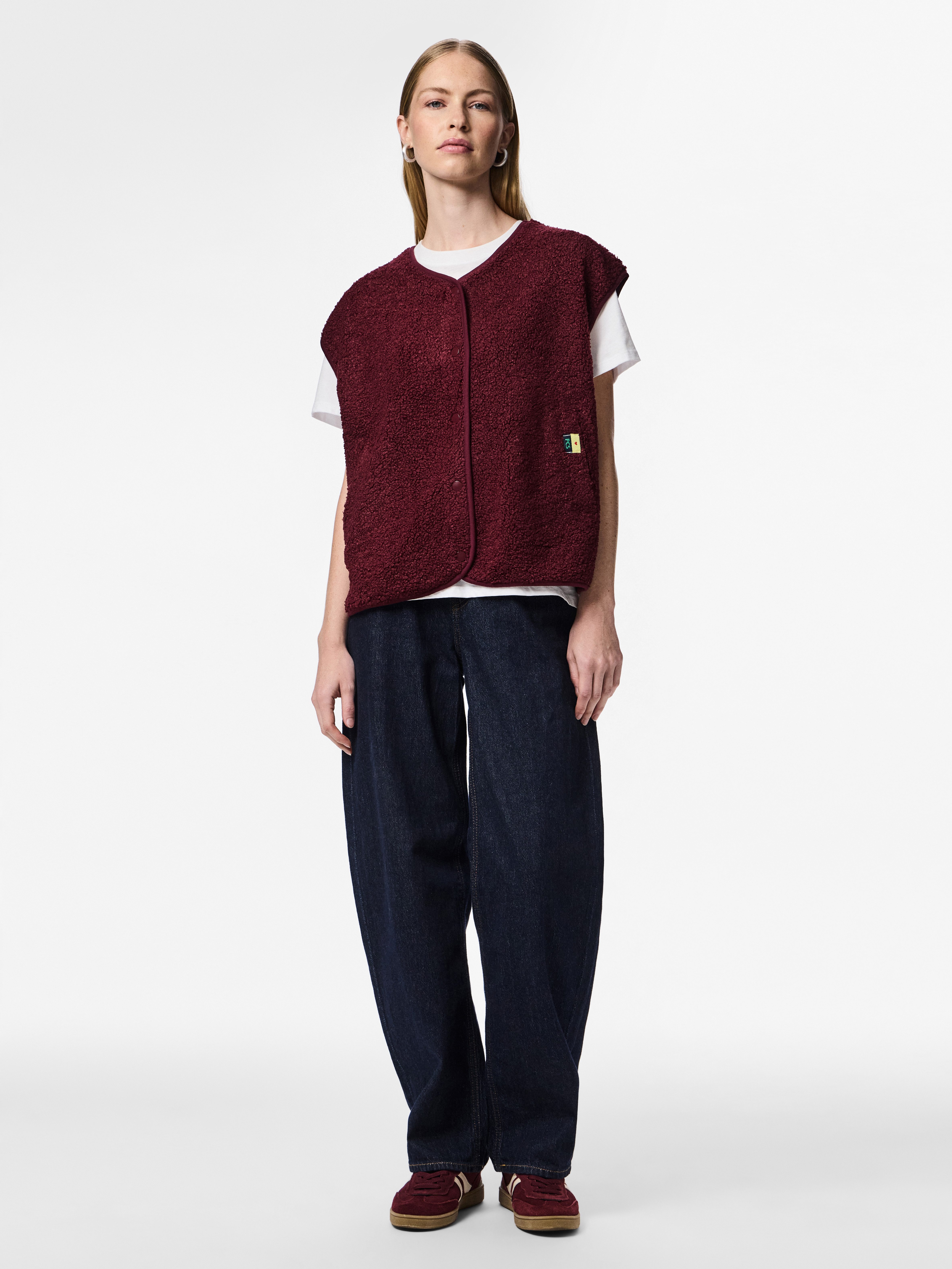 pieces Plüschweste PCKATTY TEDDY VEST NOOS BC Kunstfaser