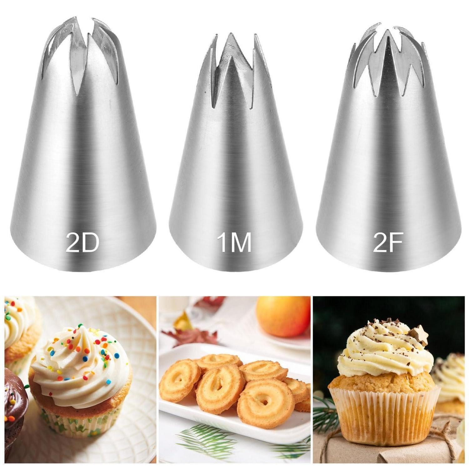 LuxusKollektion Spritztüllen Spritztüllen Set Edelstahl 3 Stk.