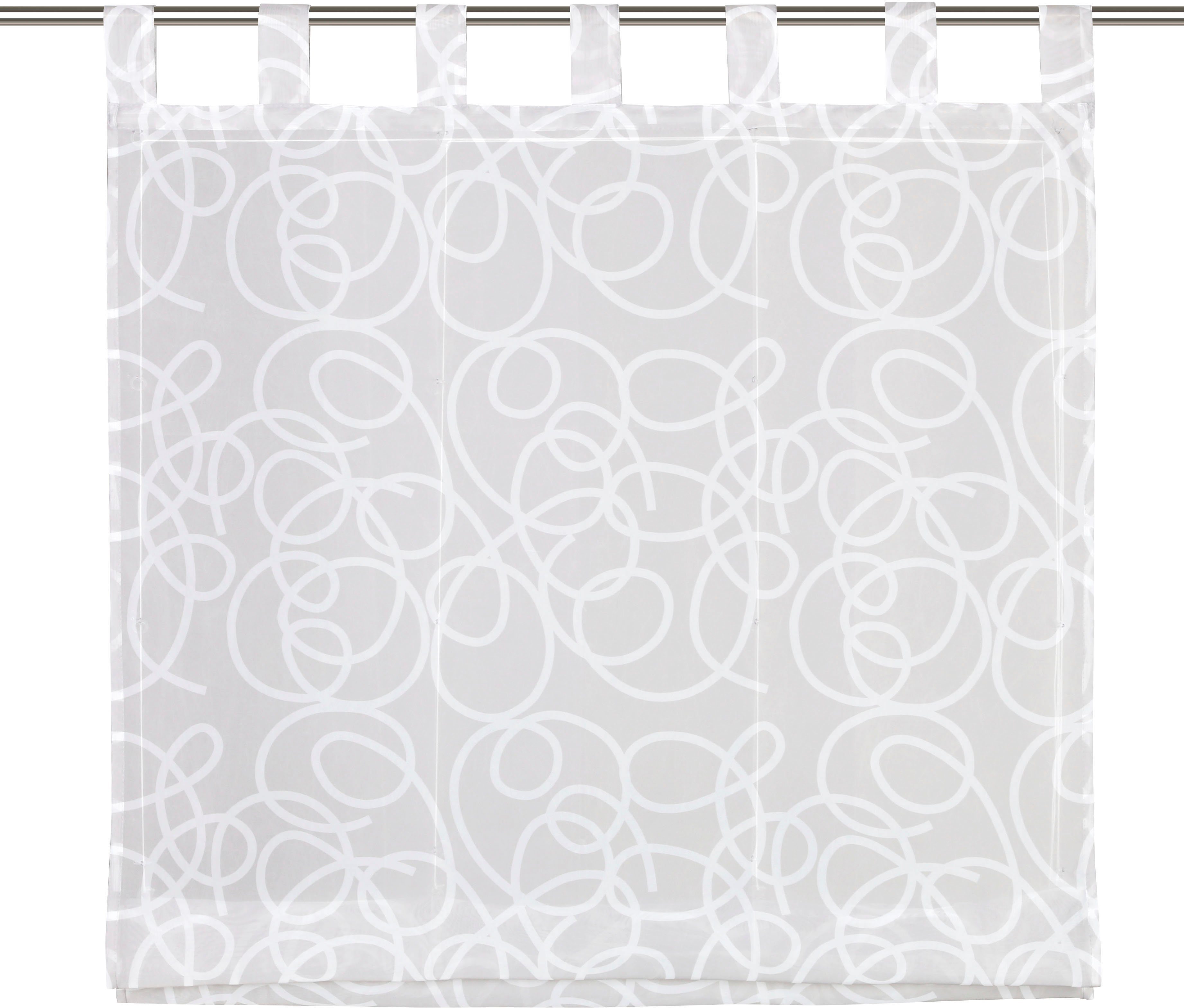 OTTO home Raffrollo Tanaro, mit Schlaufen, halbtransparent, Voile, Polyester, einseitig mit Schlingen-Motiv