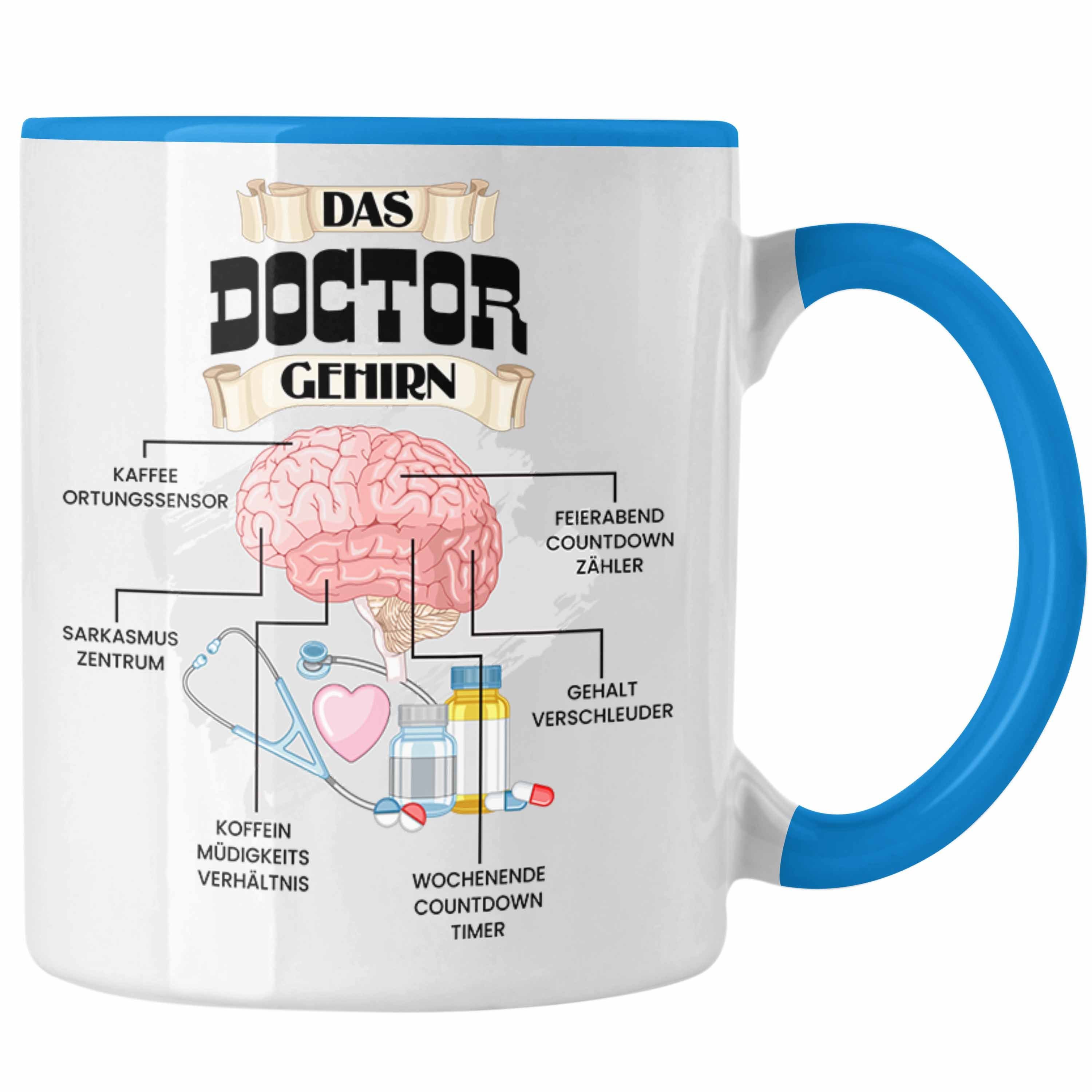 Trendation Tasse Trendation - Doctor Tasse Lustiges Geschenk für Krankenhaus Doctor Spr Blau