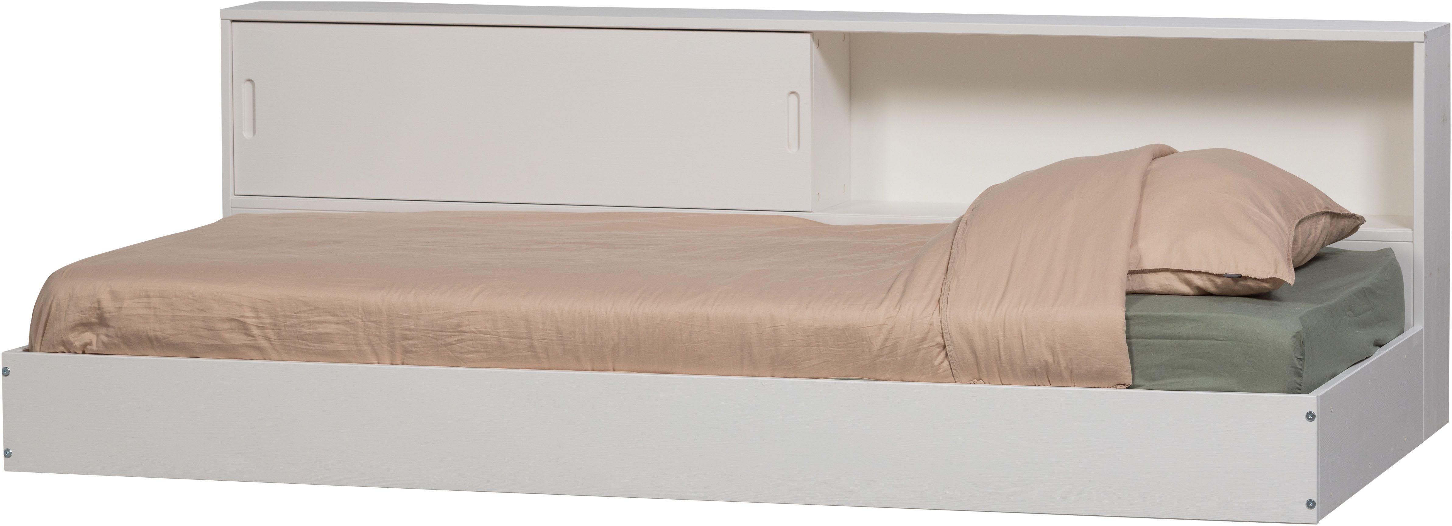 WOOOD Stauraumbett Carter FSC®-Kiefernholz mit integriertem Stauraum H67 x B207 x T118 cm, Matratzenmaß 90x200 cm, Tragkraft 100 kg, Schutzlackierte Oberfläche