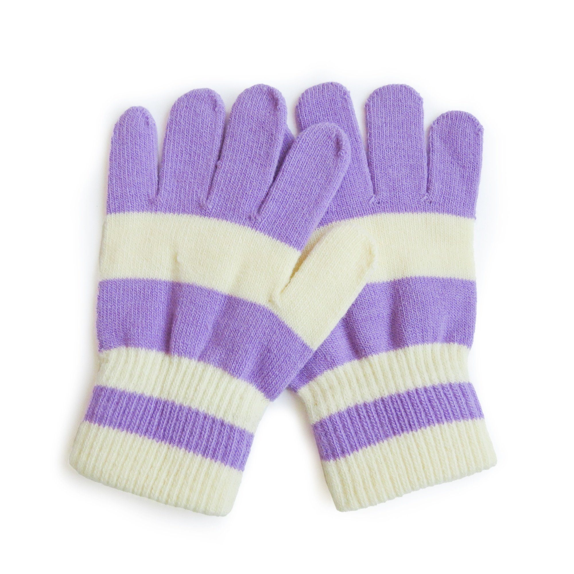 gestreift Strickhandschuhe Kinderhandschuhe abweichen, können Sonia Originelli Farben Onesize lila-creme