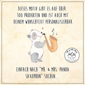 Mr. & Mrs. Panda Tragetasche Saxophon Retter - Transparent - Geschenk, Musik rettet, Musiker Gesch (1-tlg), Cross Stitching Griffe