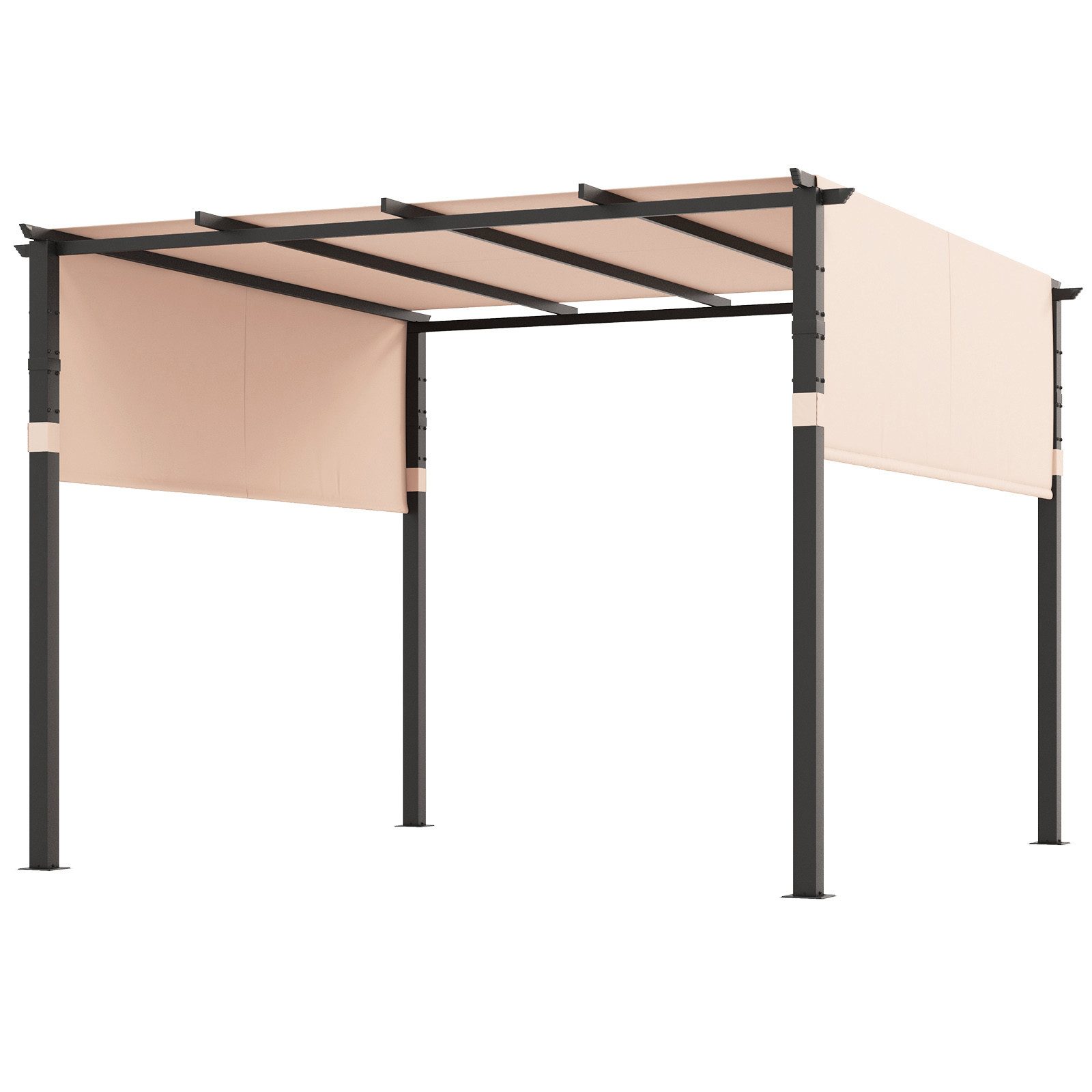 KOMFOTTEU Pavillon, Pergola 3x3 m mit Überdachung, Sonnenschutz freistehend