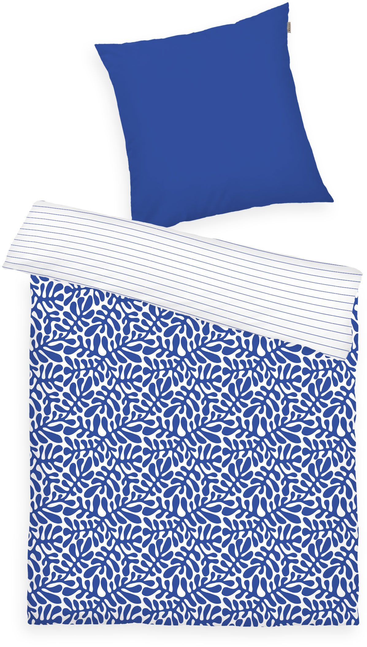 TOM TAILOR HOME Bettwäsche ORGANIC LEAVES in Gr. 135x200cm, 155x220cm oder 200x220cm, Renforcé, 2 teilig, new bedroom, mit farbigem Markenreißverschluss
