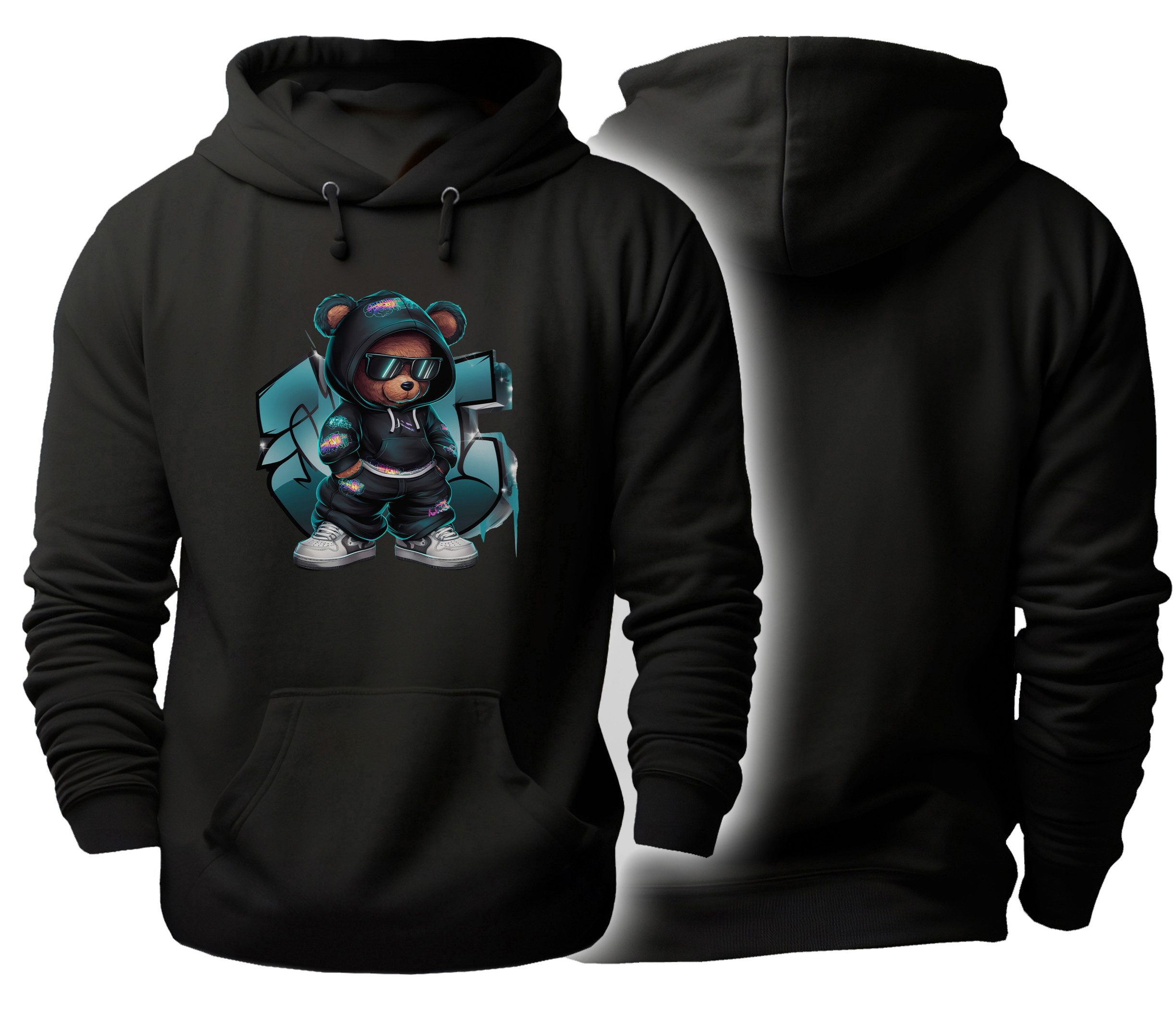 Hoodie Urbaner Streetart Kapuzen Pullover - HipHop Bär