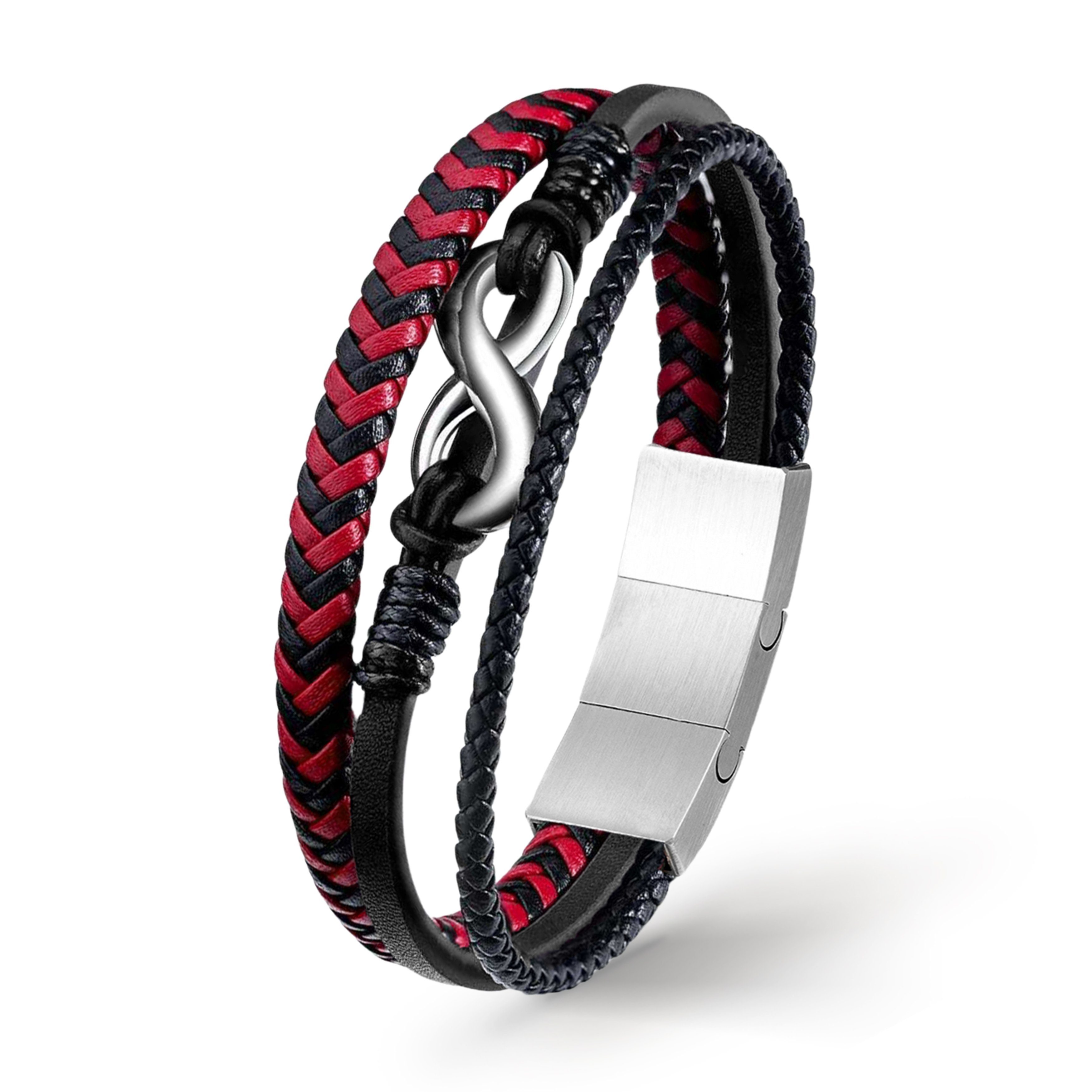 UNIQAL.de Armband Magnetverschluss – Stylische Armbänder mit Verlängerung (Echtes Leder & Edelstahl, – handgefertigt, minimalistisch, Rock Gitarre & Infinity Design), – Unisex Armband als Geschenkidee für Damen & Herren