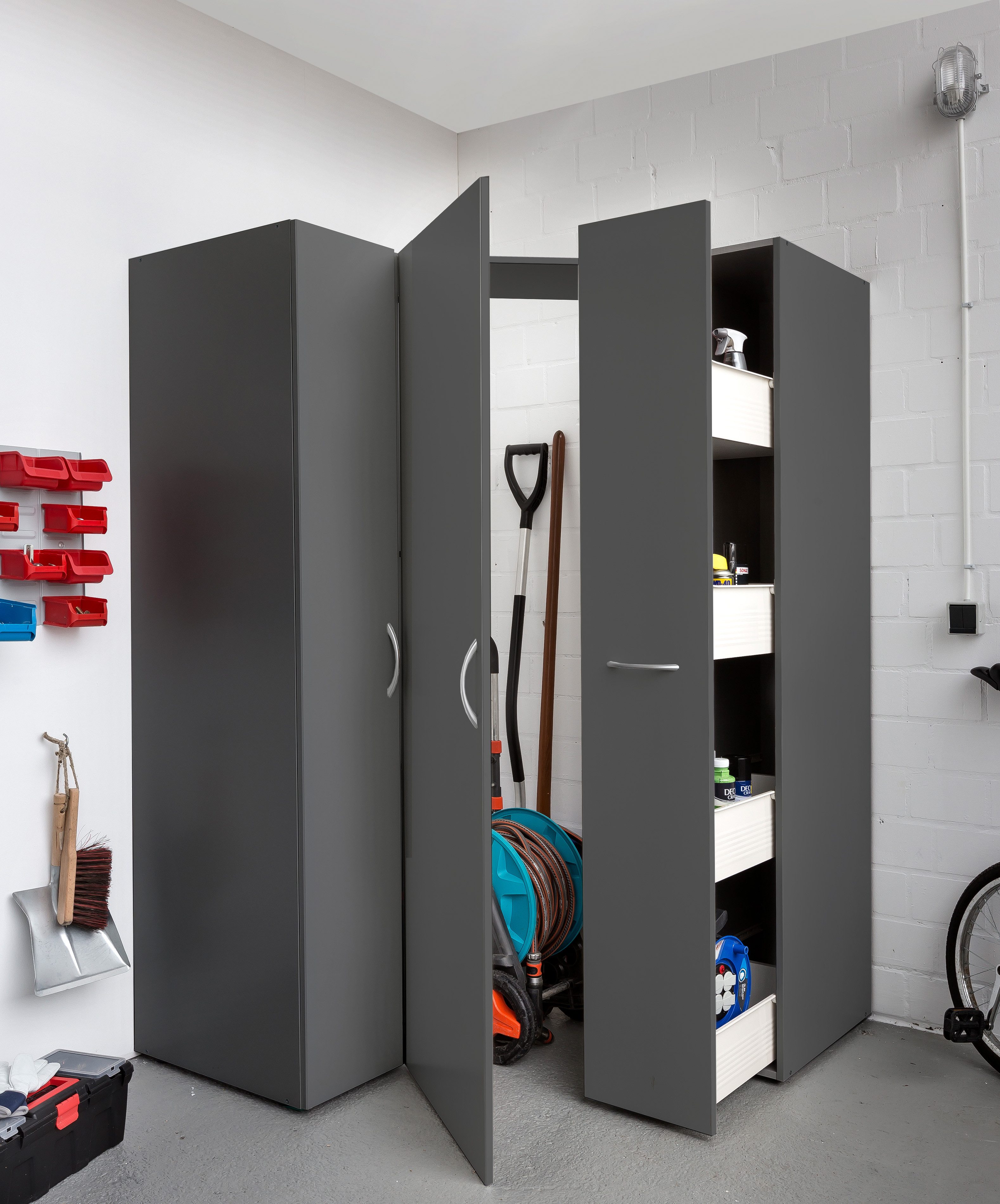 Wimex Apothekerschrank Multiraumkonzept, 30/54/185cm (B/T/H), Made in Germany Schranksystem MRK, geräumiger Hochschrank mit 4 Schubladen