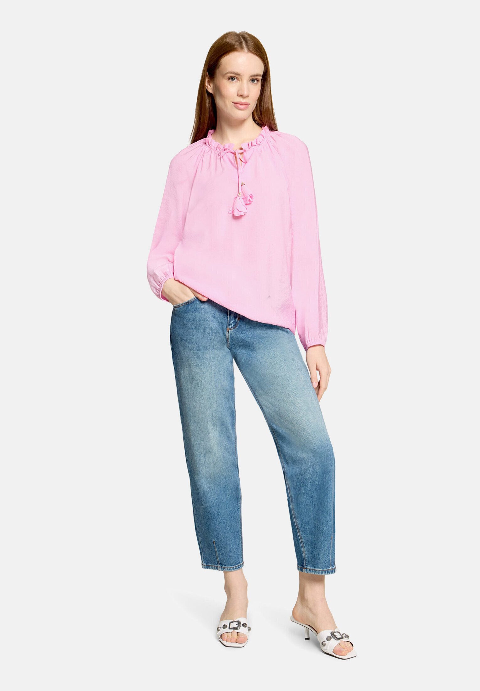 Cartoon Schlupfbluse Damen mit Raffung
