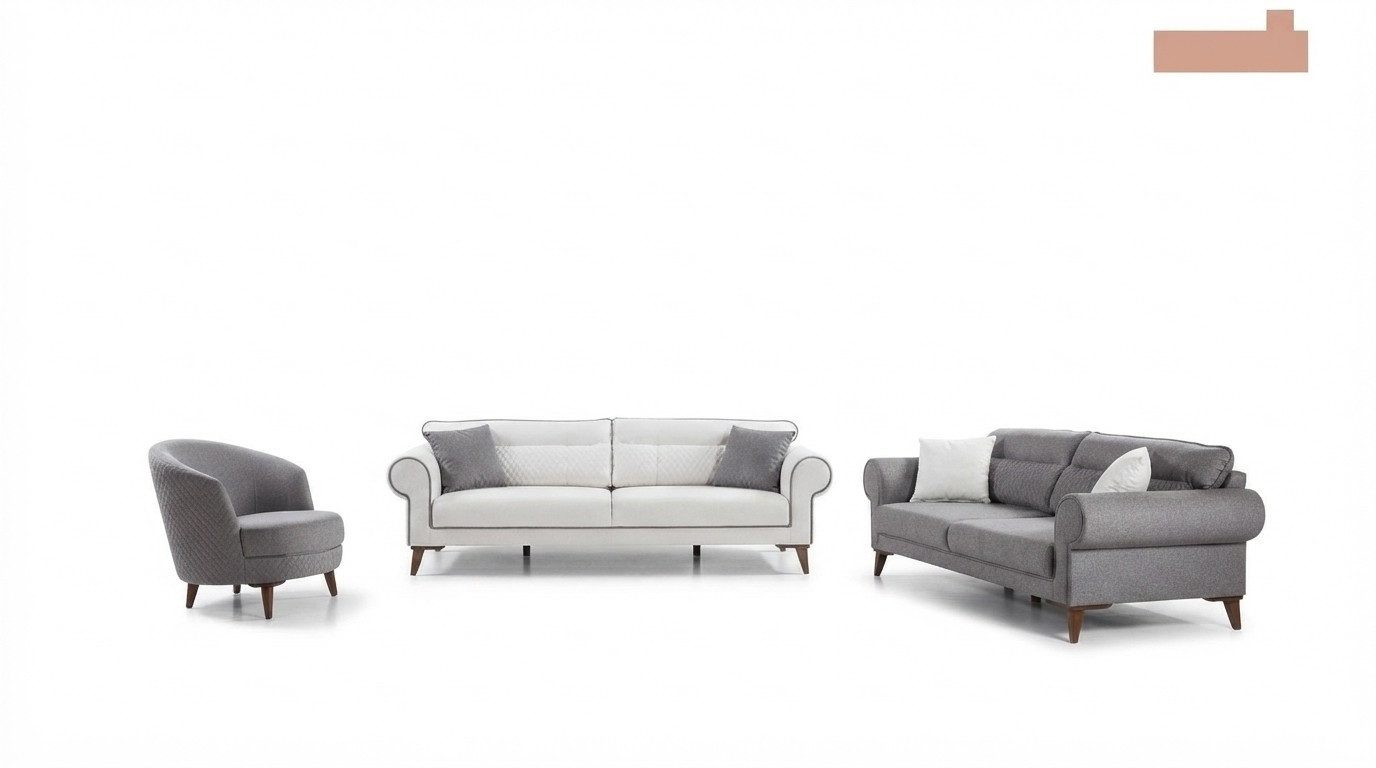 Xlmoebel Polstergarnitur Sofagarnitur 3+3+1 aus Stoff, 3-teilig, mit Sesseln, (Sofagarnitur, 3-tlg., 3+3+1), Made in Europa