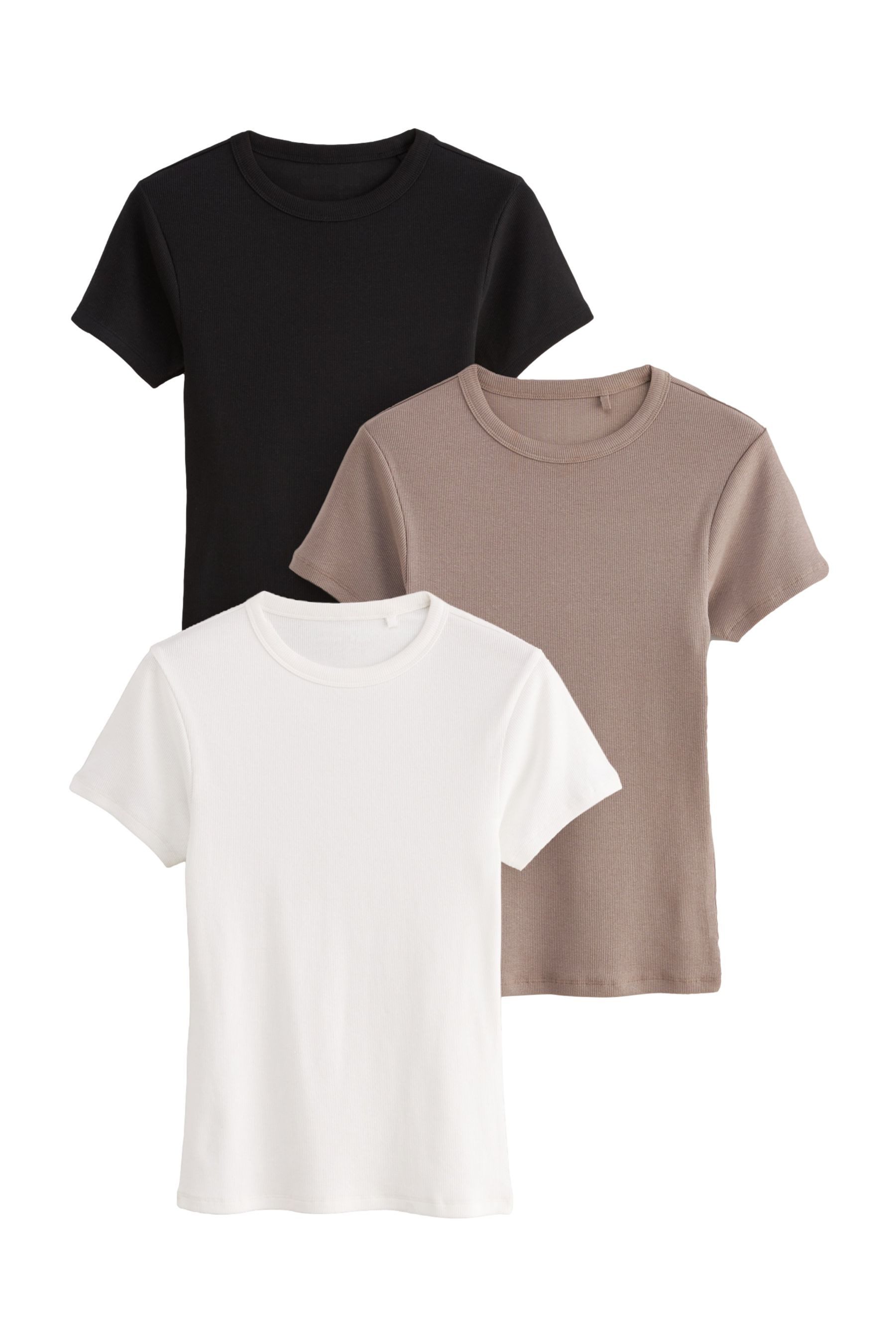 The Set T-Shirt The Set gerippte T-Shirts, 3er-Pack (3-tlg) günstig online kaufen