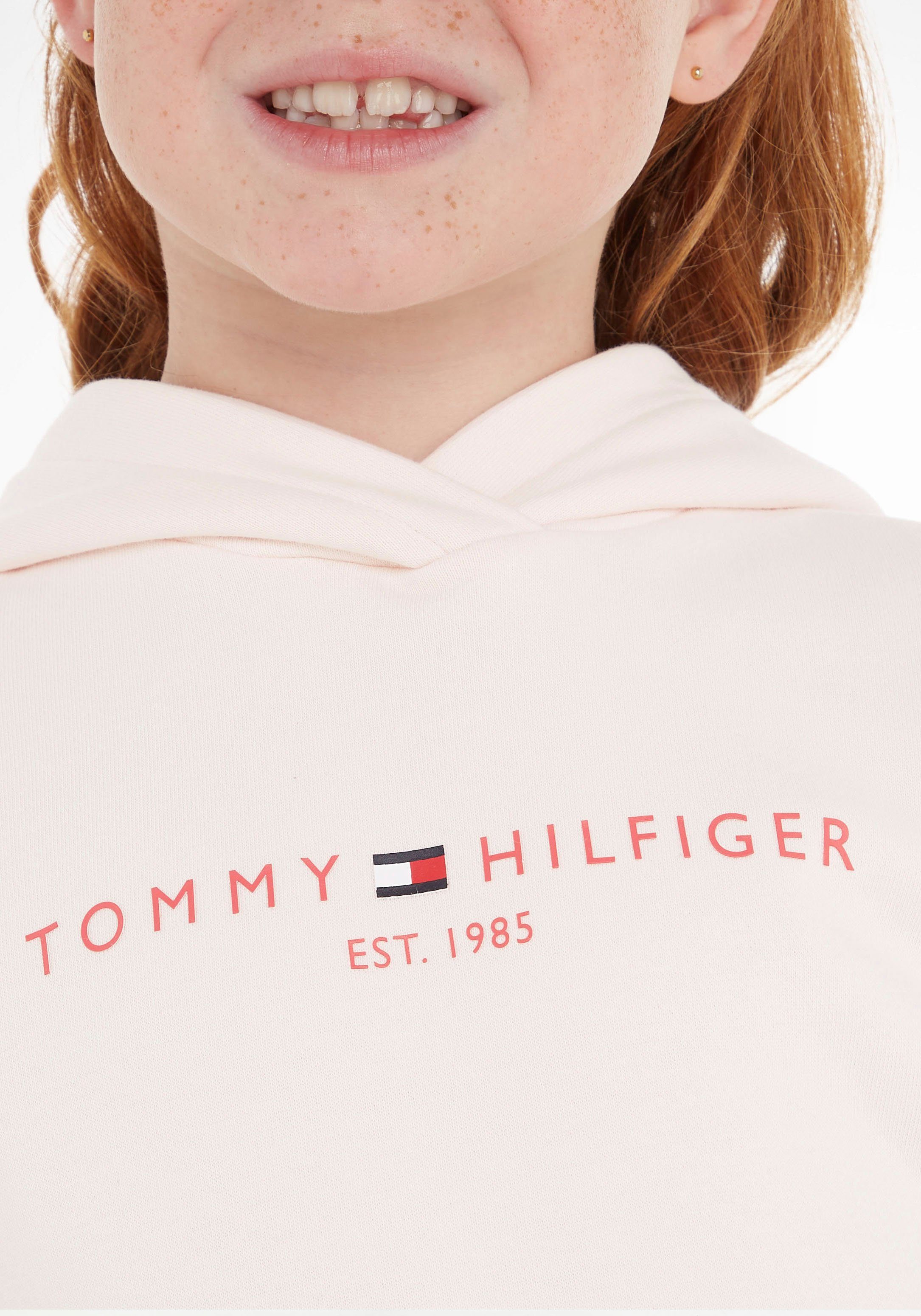 Tommy Hilfiger S/S DRESS mit ESSENTIAL kurzen HOODIE Sweatkleid Ärmeln