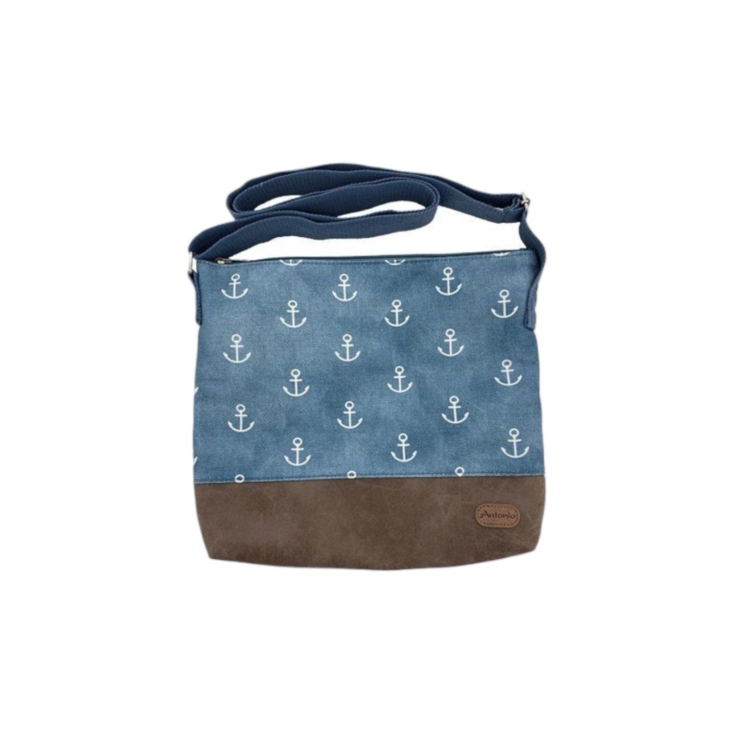 VewoTex Umhängetasche Damen » Maritimer Vintage Stil » Weiß/Blau/Braun ca. günstig online kaufen