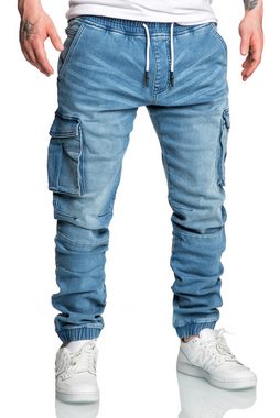 Amaci&Sons Cargojeans ALSIP Sweathose im Denim Look Herren Sweathose in Stretch Denim Jeans