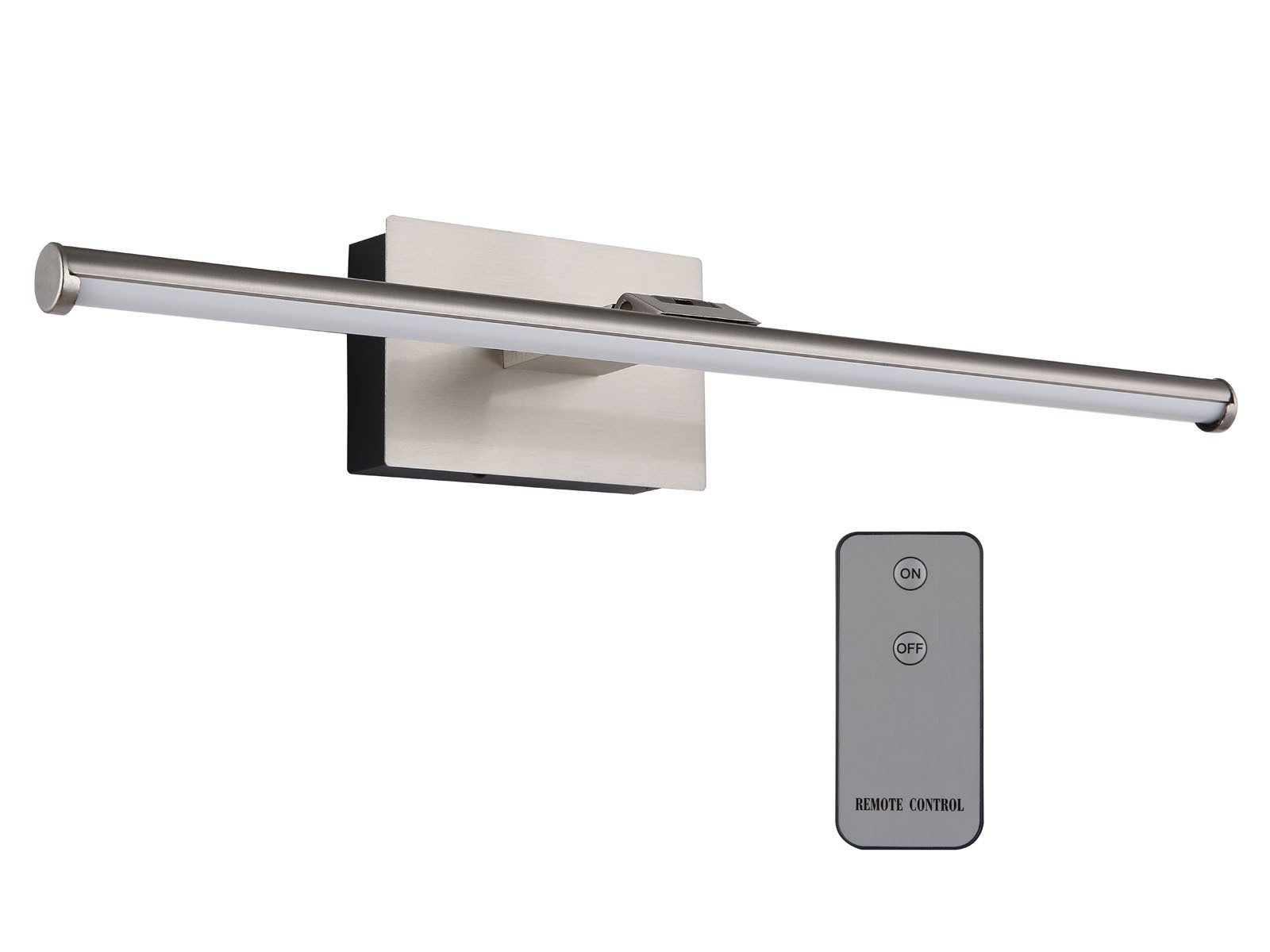 GLOBO LIGHTING LED Bilderleuchte, USB aufladbar, LED fest integriert, Warmweiß, Wandleuchte Silber kabellos ohne Strom, Akkulampe Bildbeleuchtung 40cm