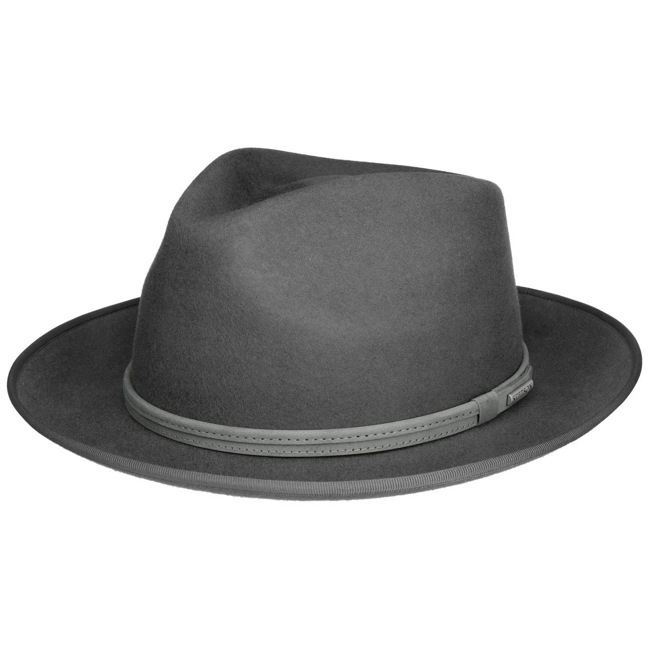 Stetson Fedora (1-St) Wollfilzhut mit Lederband, Made in the EU