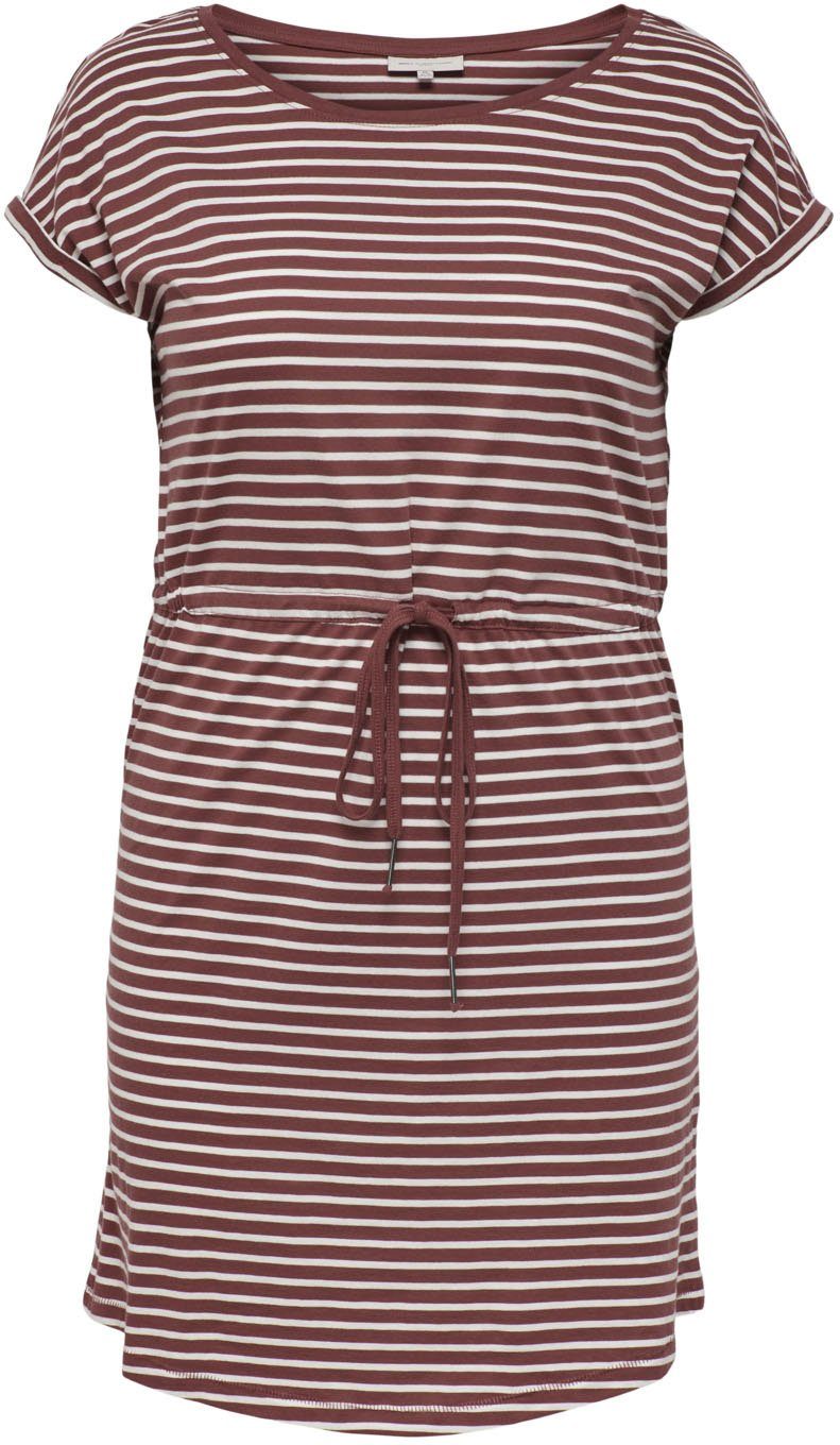 Bindeband CARMAKOMA STRIPE mit Jerseykleid ONLY CARAPRIL rose-striped