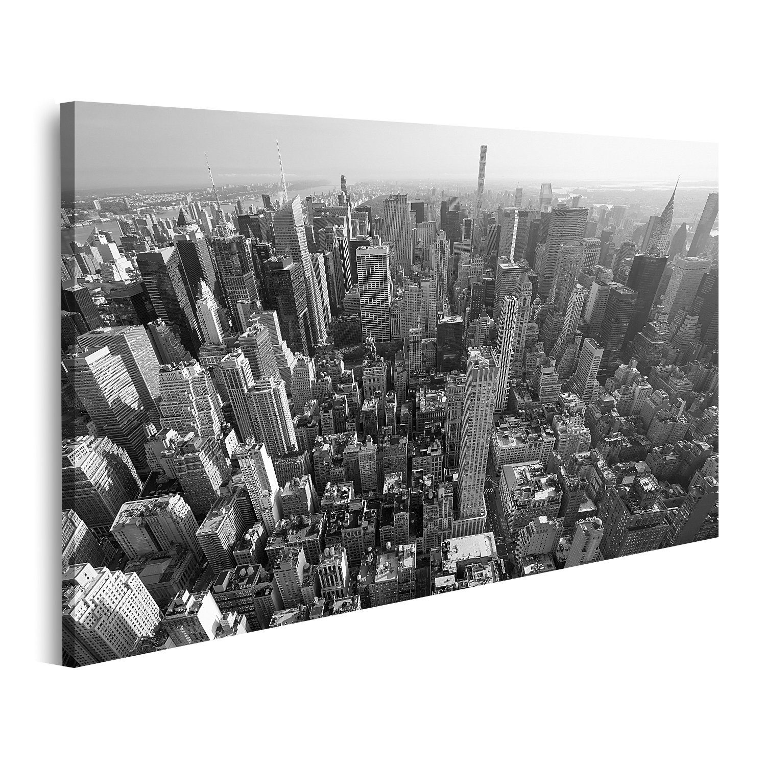 Leinwandbild Bild auf Leinwand New York City Manhattan Skyline Schwarz und Weiß Luf
