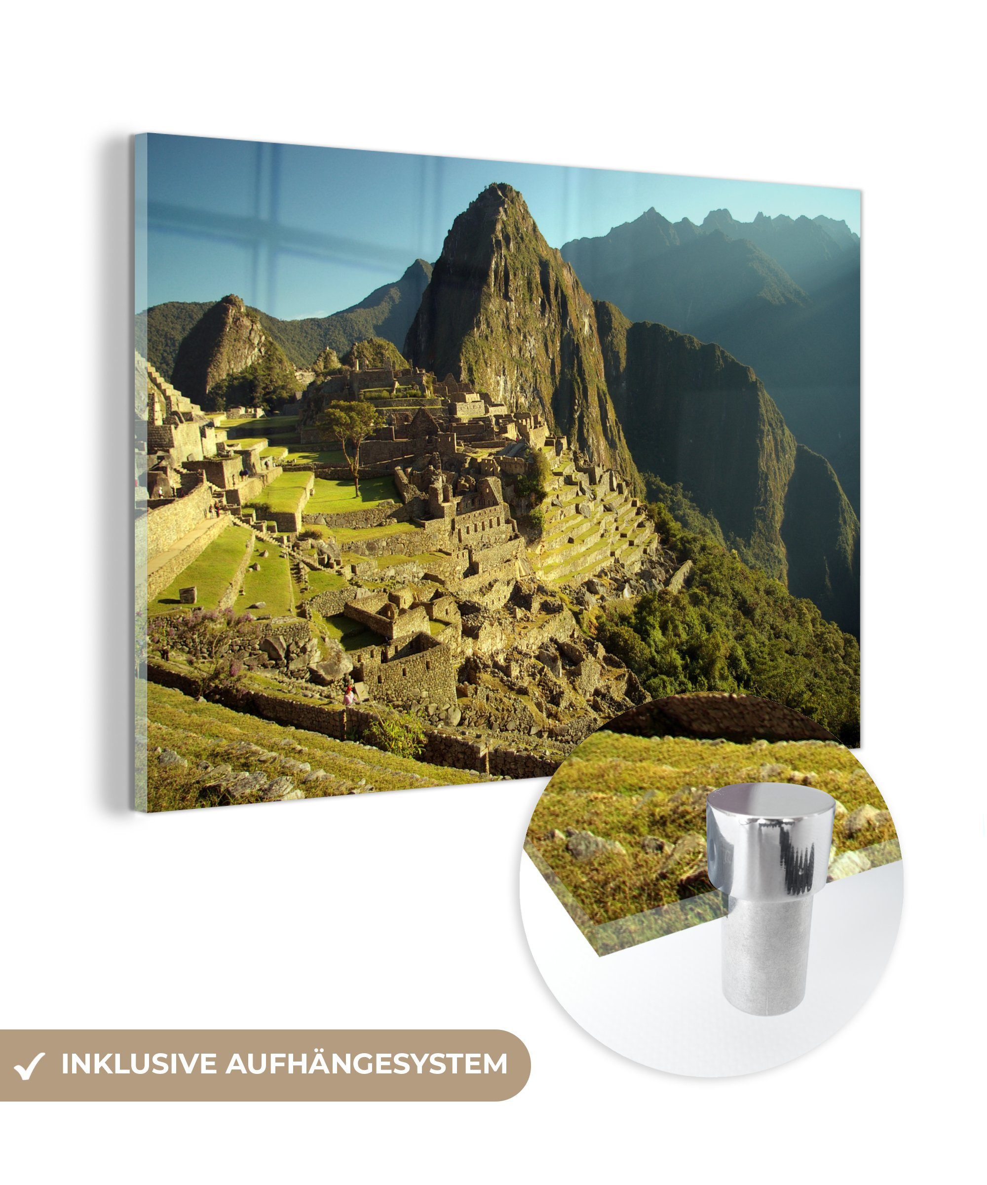 MuchoWow Acrylglasbild Machu Picchu in der peruanischen Stadt Cuzco, (1 St), Acrylglasbilder Wohnzimmer & Schlafzimmer