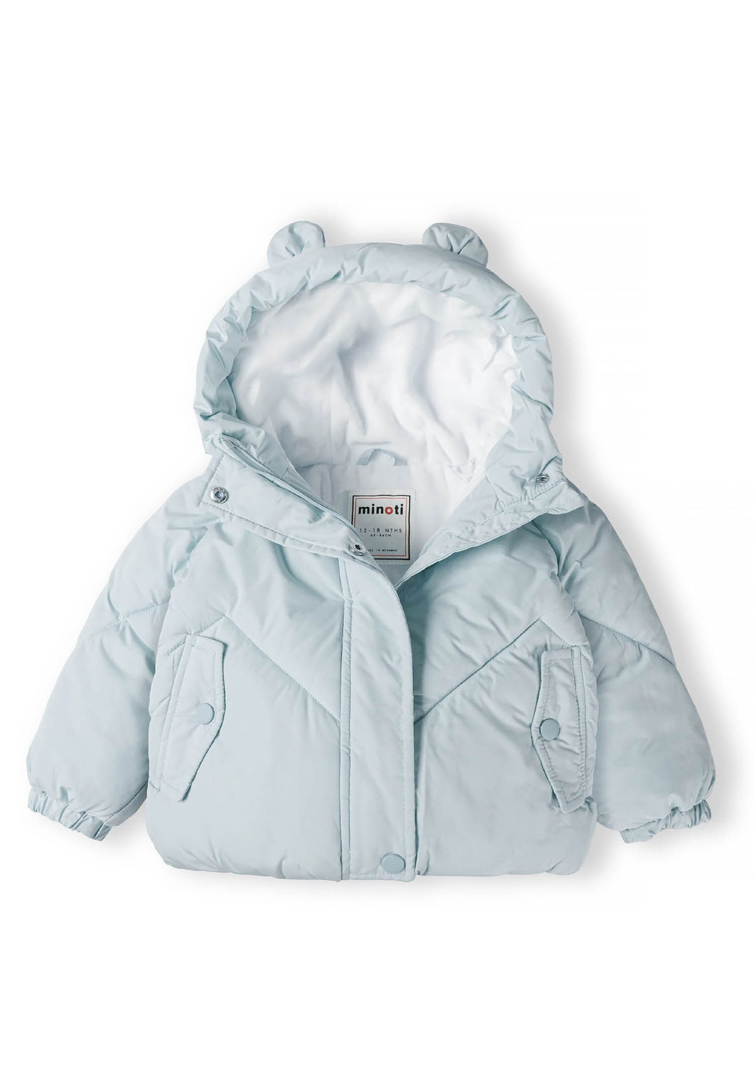 MINOTI Winterjacke Gesteppte Jacke mit Ohren, Reißverschluss und Druckknöpfen. (0-24m)