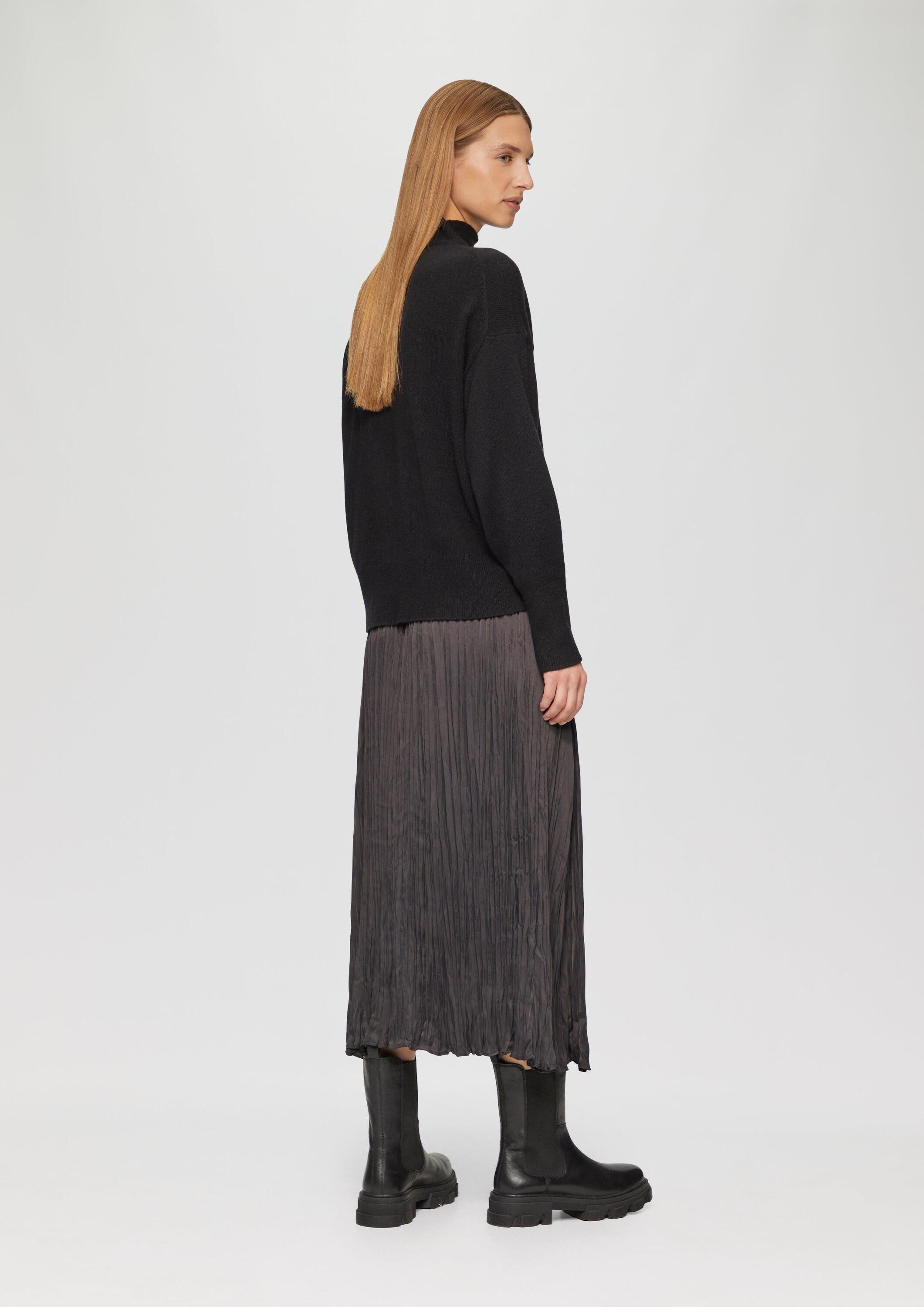 s.Oliver Maxirock Rock Plissierter Midirock aus Satin