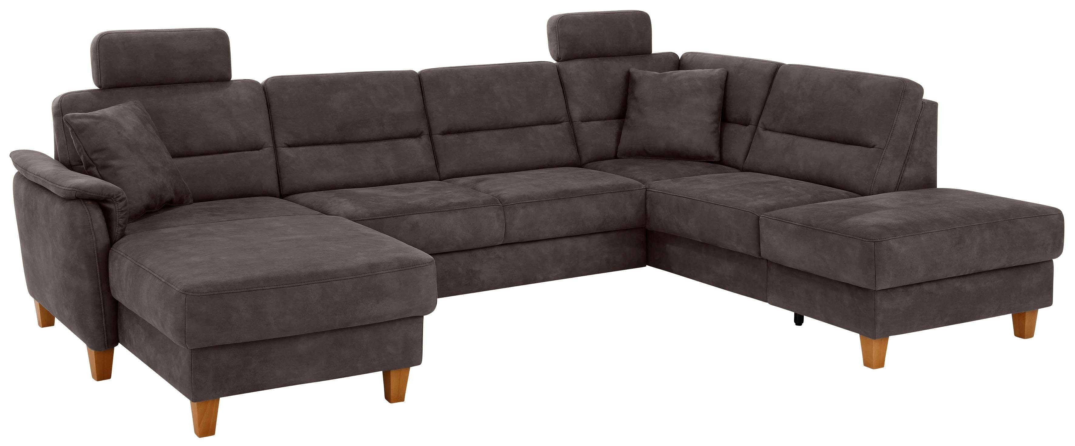 Home affaire Wohnlandschaft Palmera U-Form, B: 308 cm, optional Bettfunktio günstig online kaufen