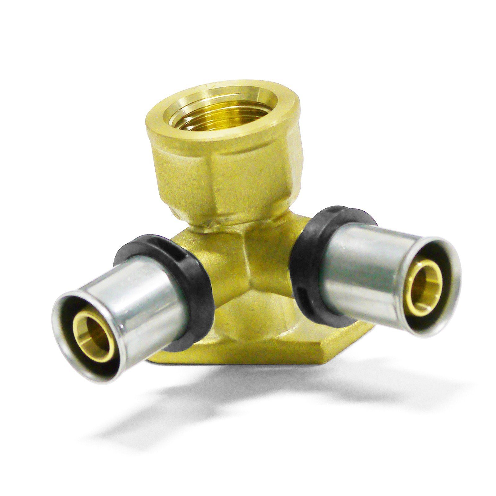 Thumbnail - PipeTec Deutschland Gewindefitting Pipetec Pressfitting Wandwinkel doppelt 16 x 1/2 Zoll IG x 16 mm