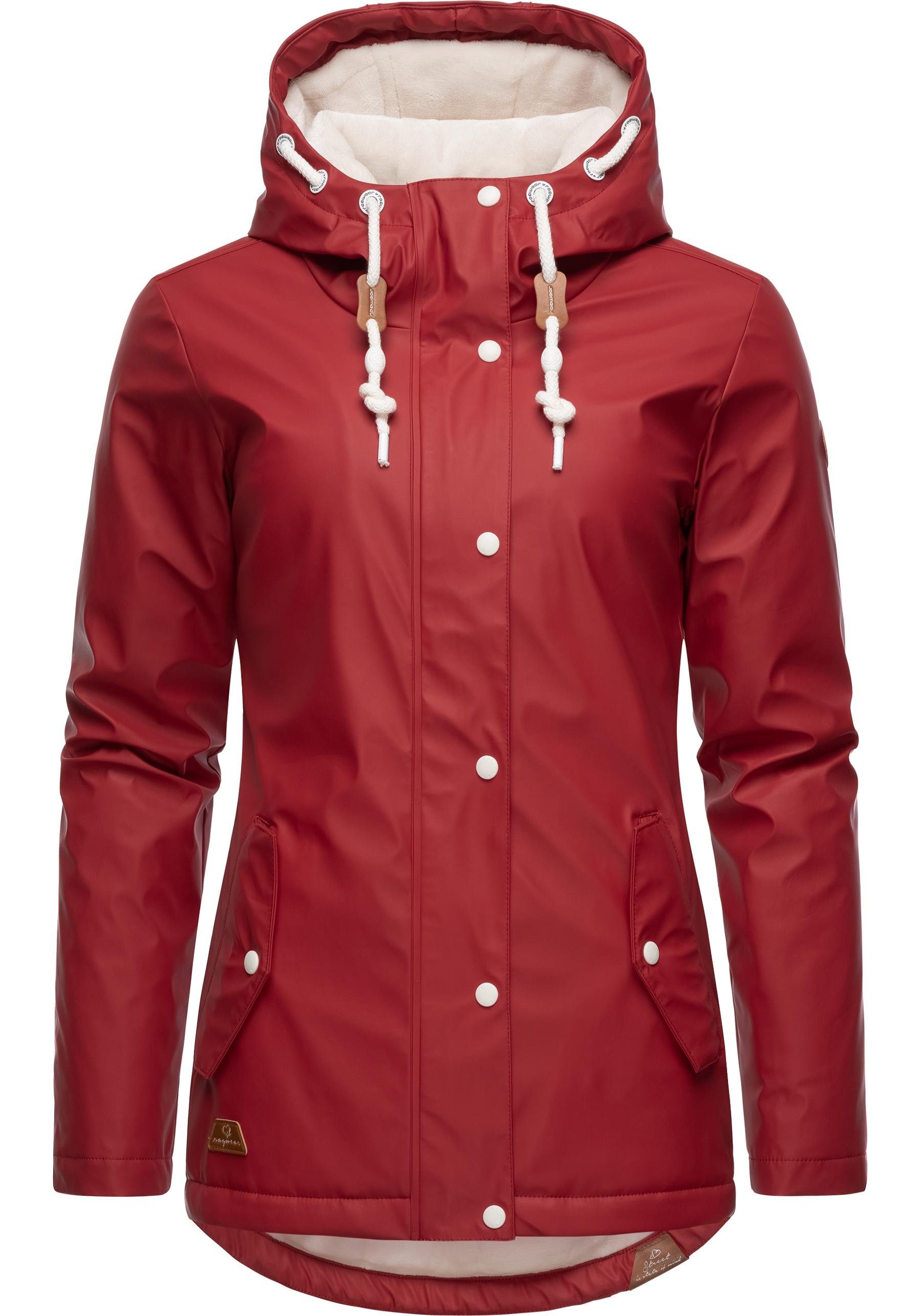 Regenjacke Marge Damen warm Ragwear cherryrot Regenmantel Winter gefütterter