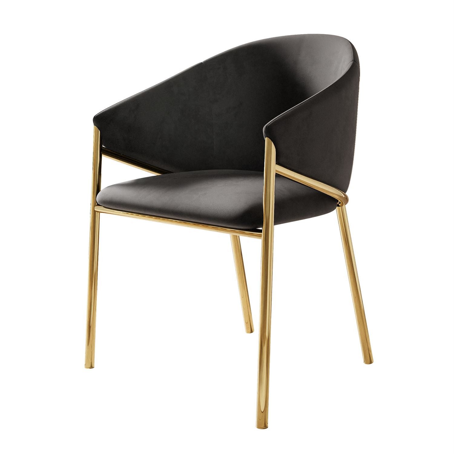 Lookway Polsterstuhl FANCY mit goldenen Beinen (1x Stuhl), Polsterstuhl Sessel mit Rückenlehne