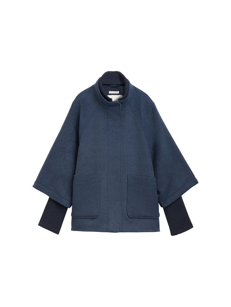 TOM TAILOR Blouson cape jacket nighttime blue melange