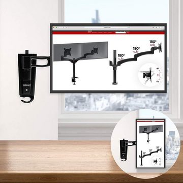 Duronic Monitorständer, (DM35W1X2 Monitor Wandhalterung, Monitorarm für Wandmontage, LCD, LED Bildschirm und TV bis 20 kg, VESA 75/100, 15° Neigung, 180° Schwenkbar, 360° Drehbar, Display Halter für Home Office)