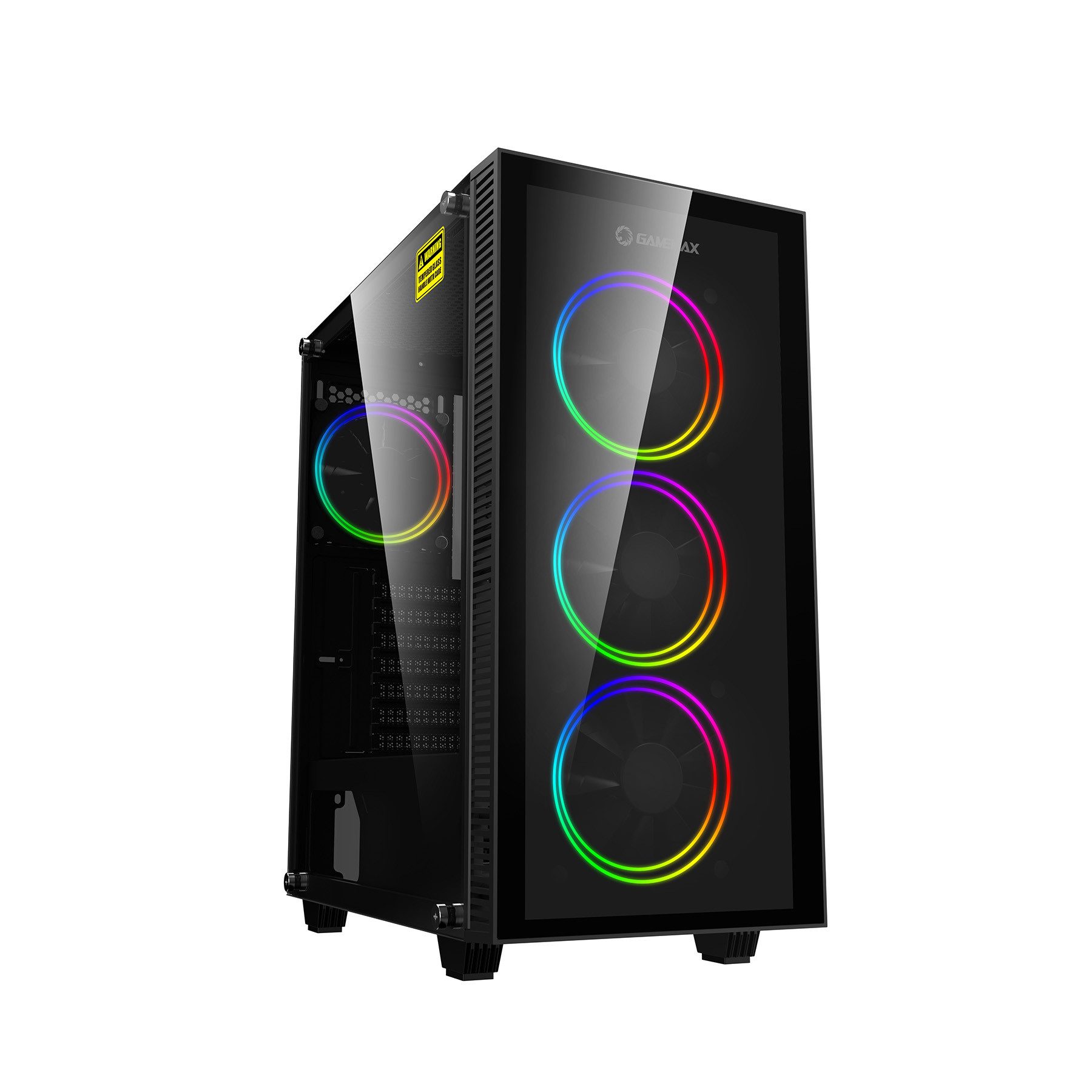 GAMEMAX Gaming-Gehäuse Draco XD Midi-Tower 1x USB 3.0 + 1x USB 2.0, HD-Audio, 1050W 80+ Platinum Netzteil vorinstalliert