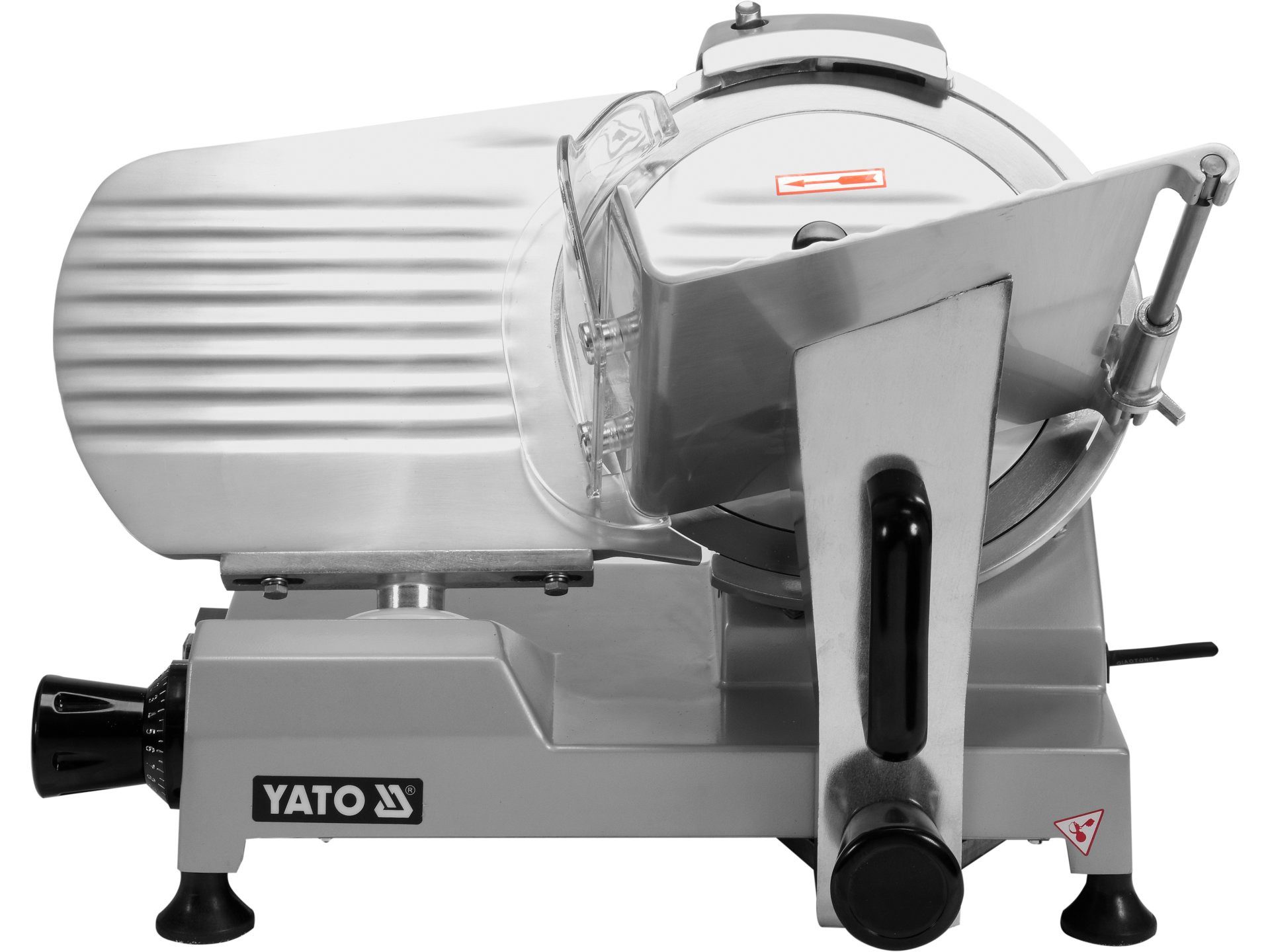 Yato Wurstschneider Gastro Aufschnittmaschine 250 mm mit Schleifvorrichtung, Profigerät