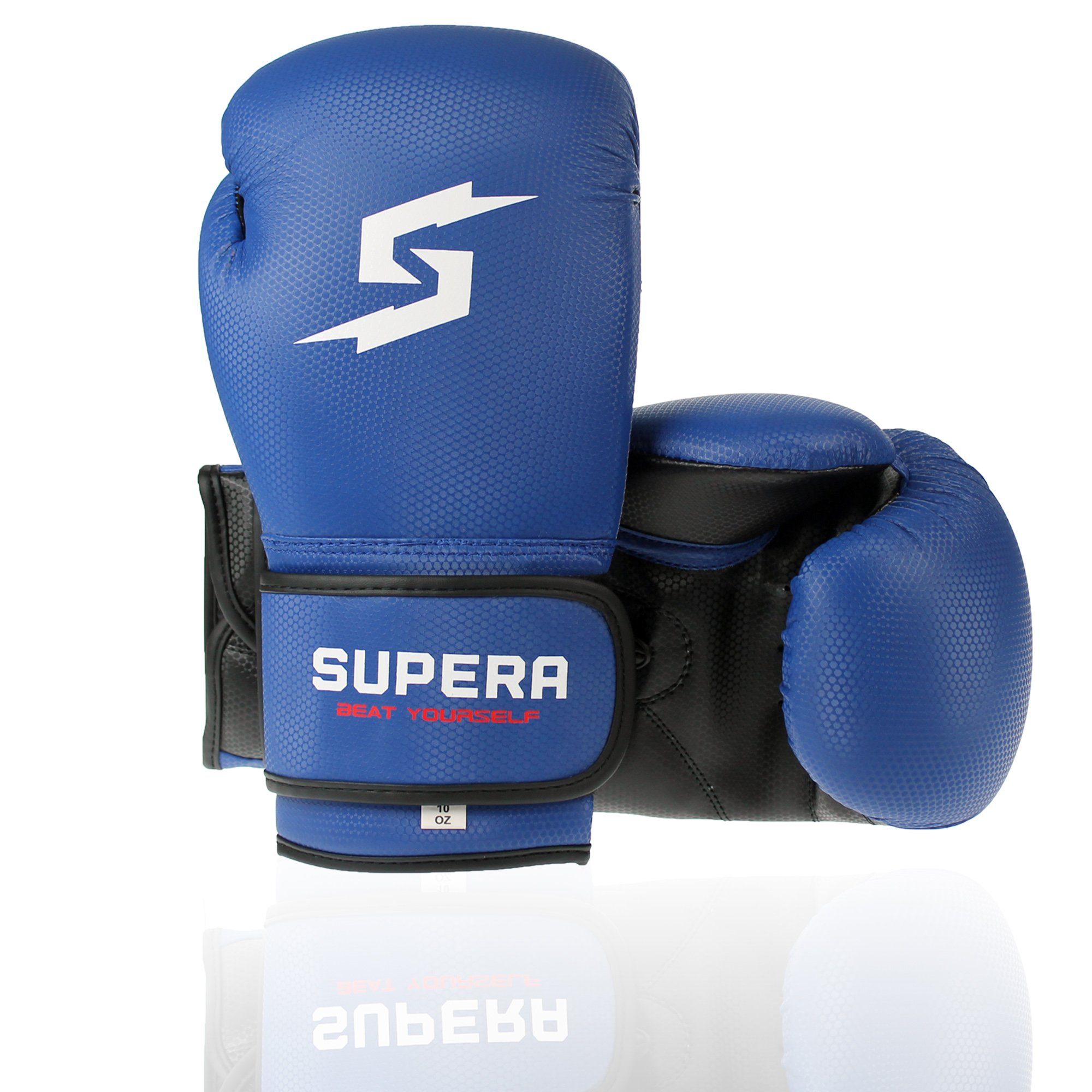 blau MMA Boxhandschuhe für - Männer Box SUPERA und Handschuhe Kickboxen (Paar), Boxen Frauen