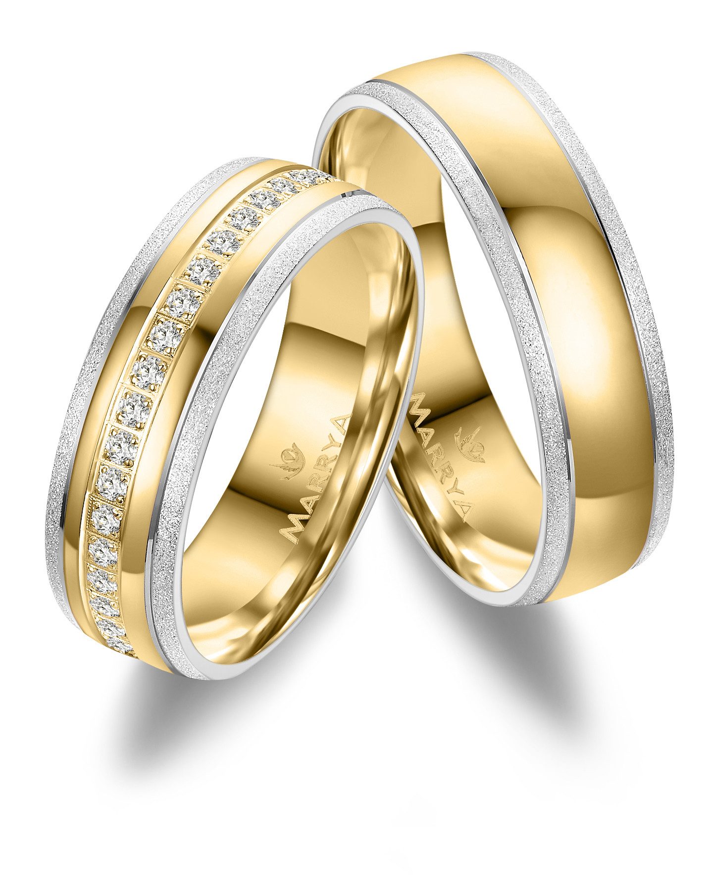 MARRYA Verlobungsring Edelstahl Ringe Trauringe Eheringe Partnerringe