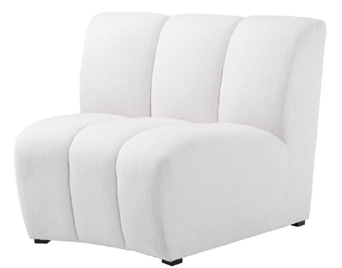Schwarz Gebogenes - & Luxus / Padrino Casa Erweiterbares Sofa x Couch Weiß 95 cm H. Wohnzimmer 109 83,5 Luxus x Sofa
