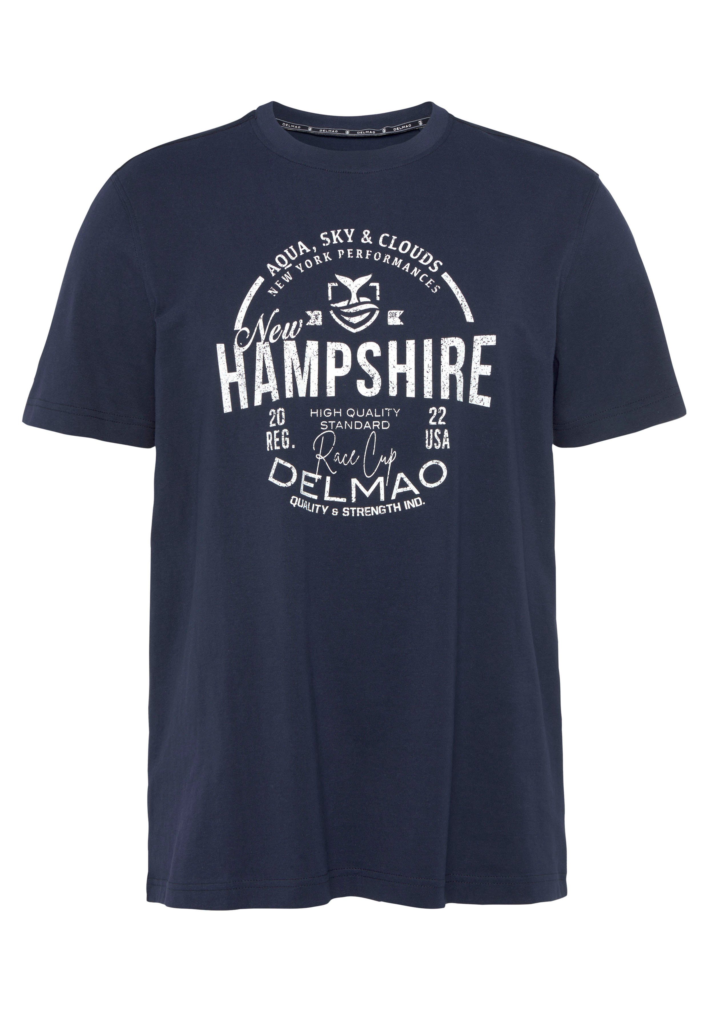MARKE! - T-Shirt DELMAO Brustprint marine mit NEUE