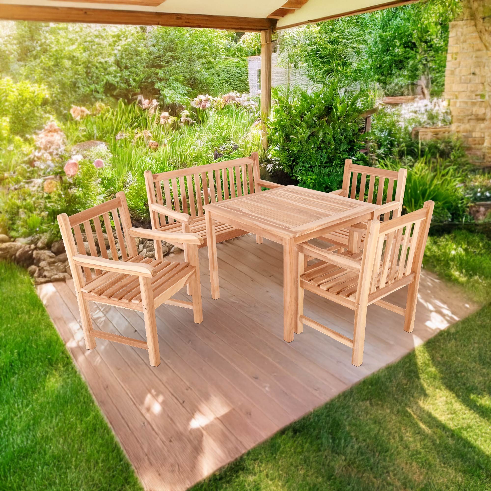 Raburg Gartenstuhl Teak-Holz-Sessel, wetterfestes Teak, Lana günstig online kaufen