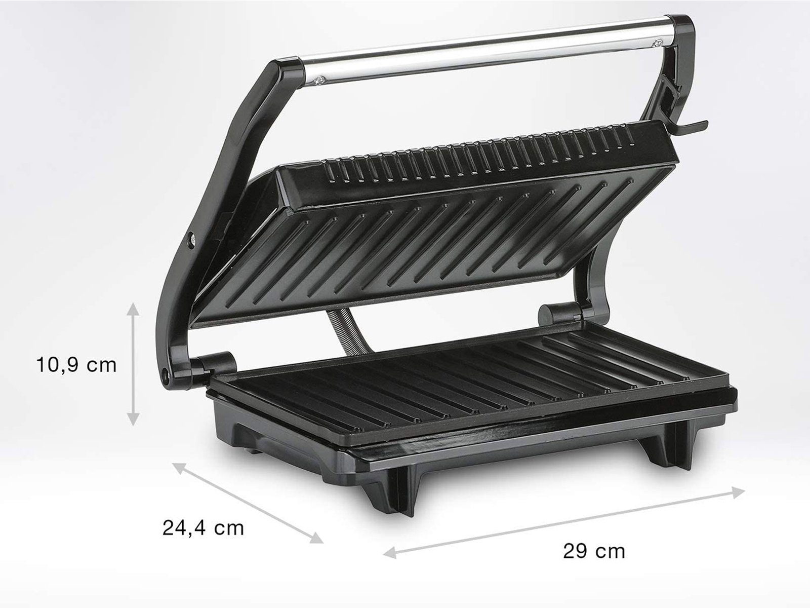 Tristar Kontaktgrill, 700 W, Mini Elektro Indoorgrill Panini Multigrill Camping Snackmaker 22x14cm