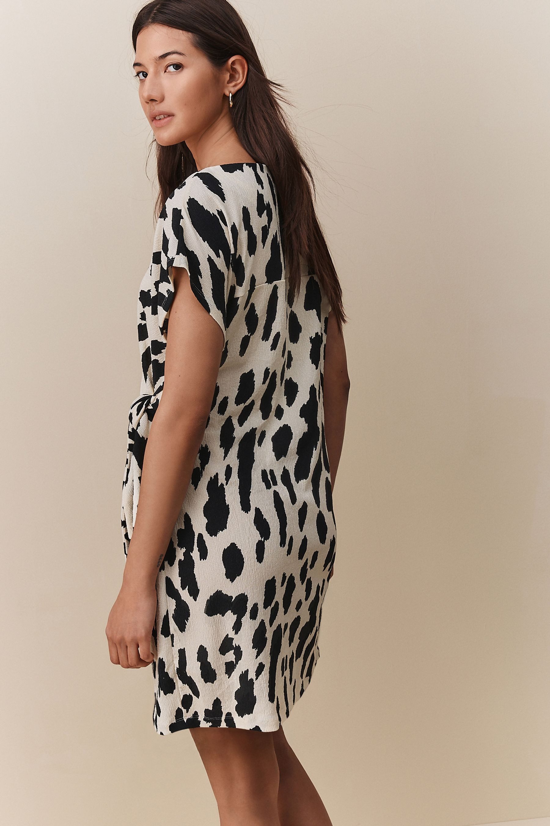 Next Jerseykleid Strukturiertes Minikleid mit Drapierung, günstig online kaufen