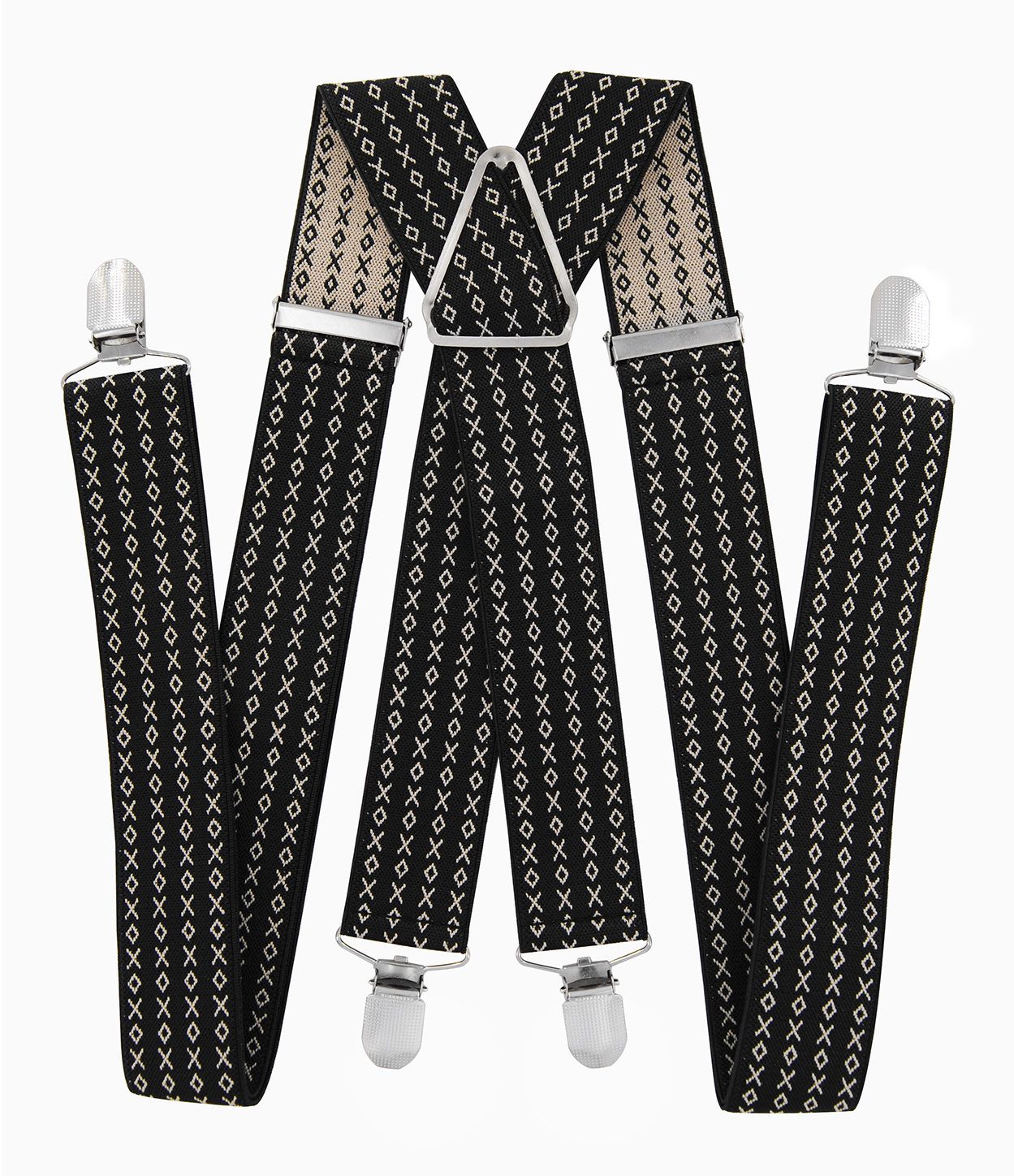 axy Hosenträger Herren Hosenträger 4 Stabile Clips X-Form 3,5cm Breit verstellbar und elastisch 120cm Lang