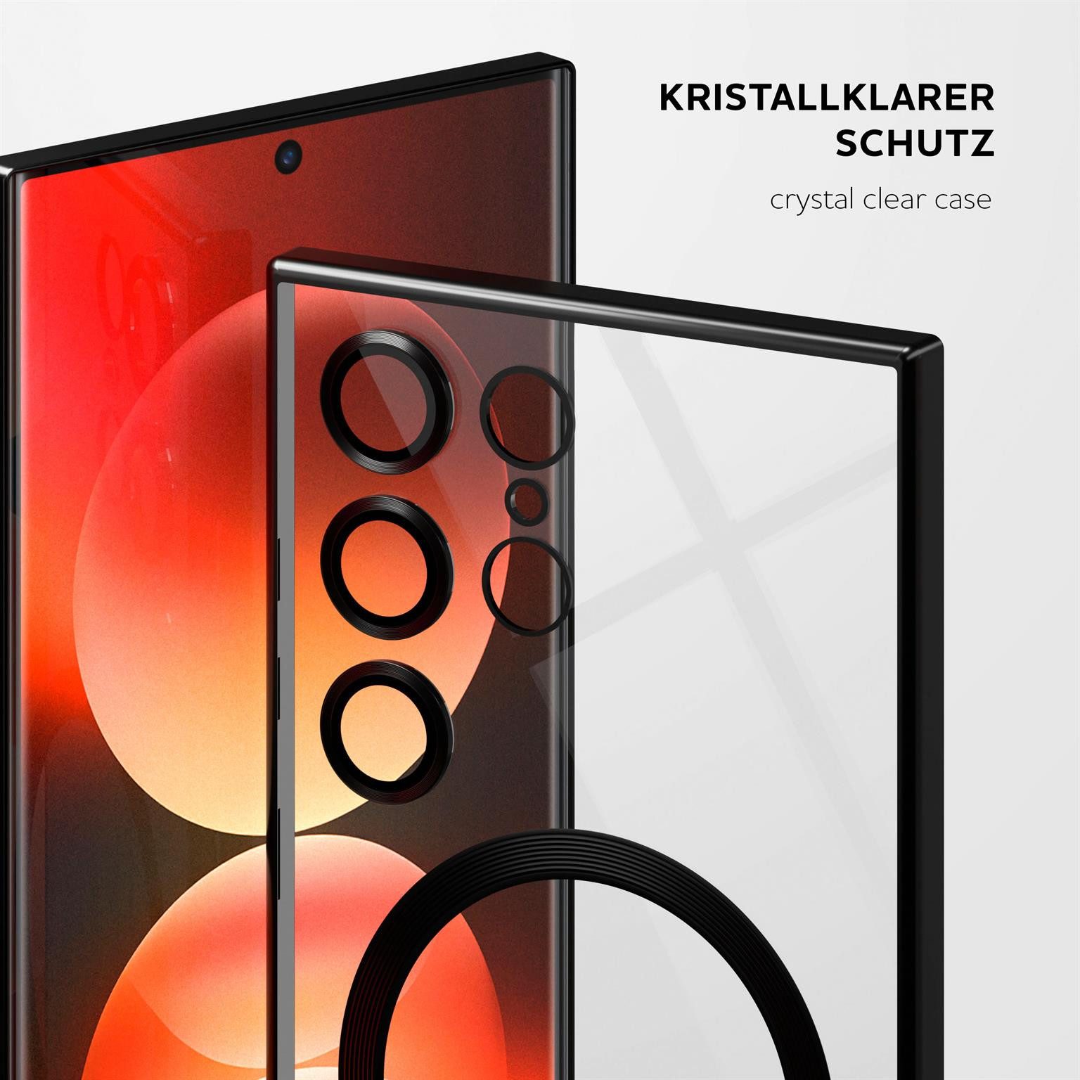 ONEFLOW Handyhülle für Samsung Galaxy S24 Ultra Hülle MagSafe Cover Aura Case Schwarz, Handy Schutz Hülle Silikon Case Back Cover durchsichtig Schutzhülle