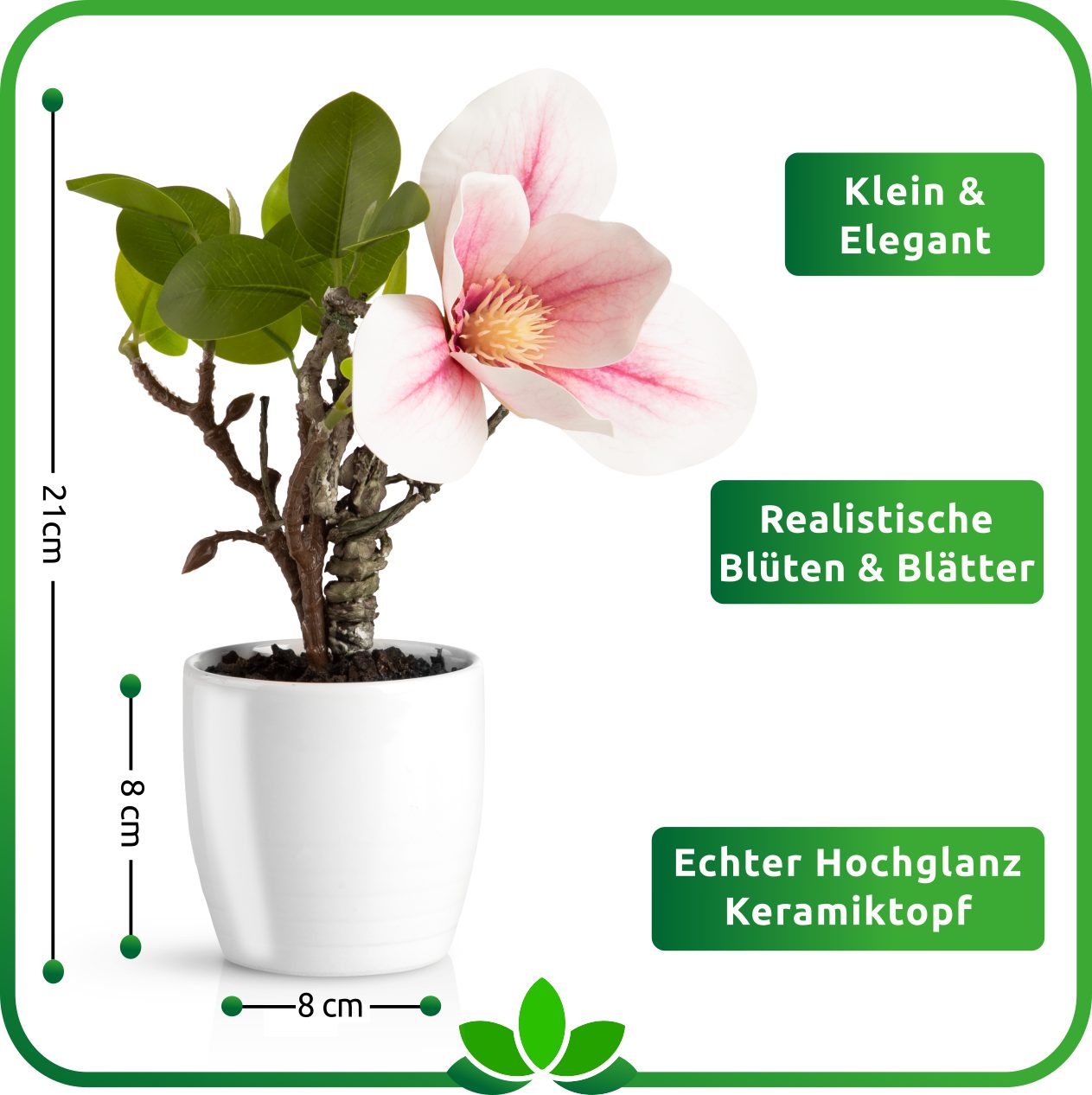 Kunstorchidee 3er Set künstliche Orchideen wie echt (35cm) in Hochglanz-Keramiktopf Orchidee, PASCH – Bild 3 von 5