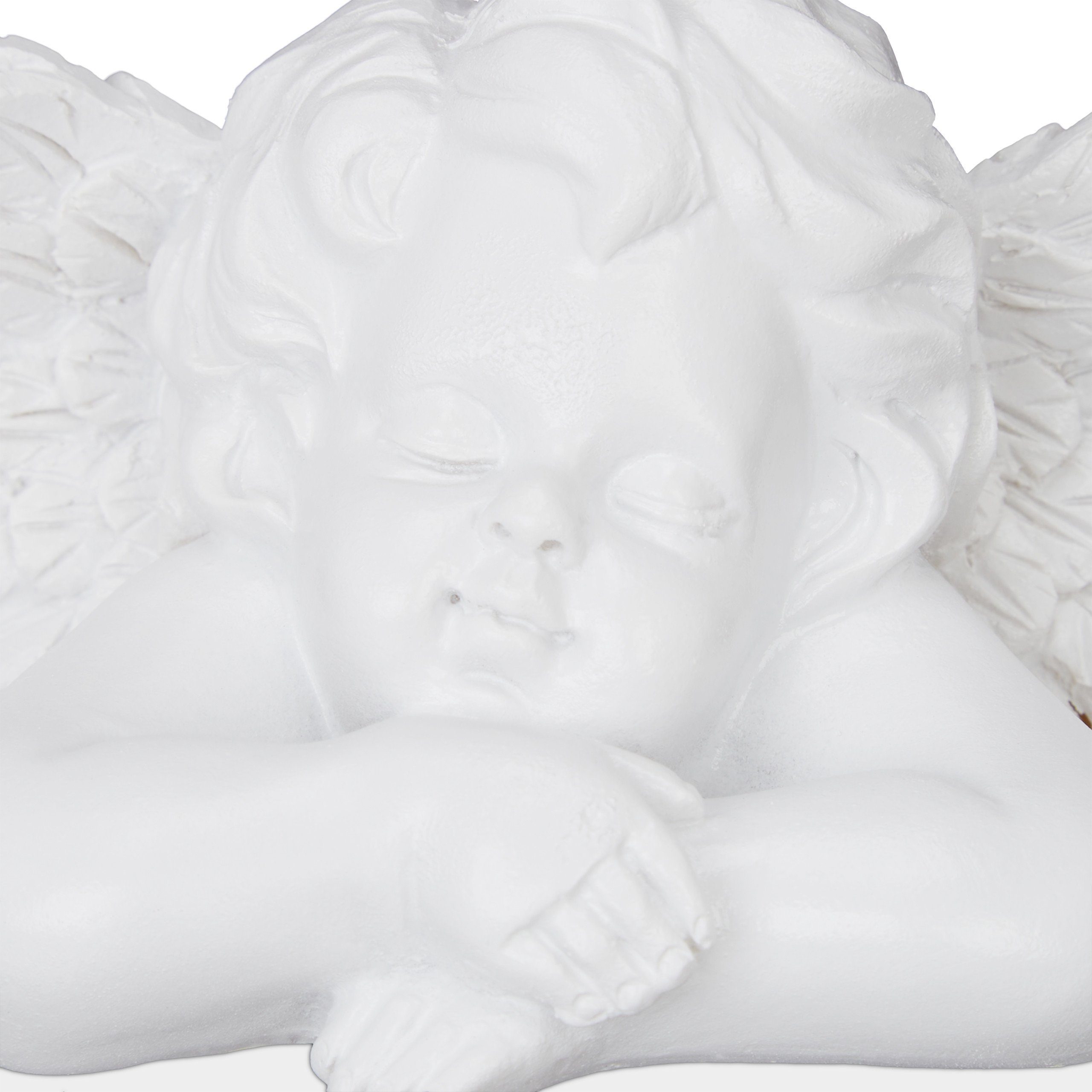 relaxdays Engelfigur Grabengel 2er Set, weiß