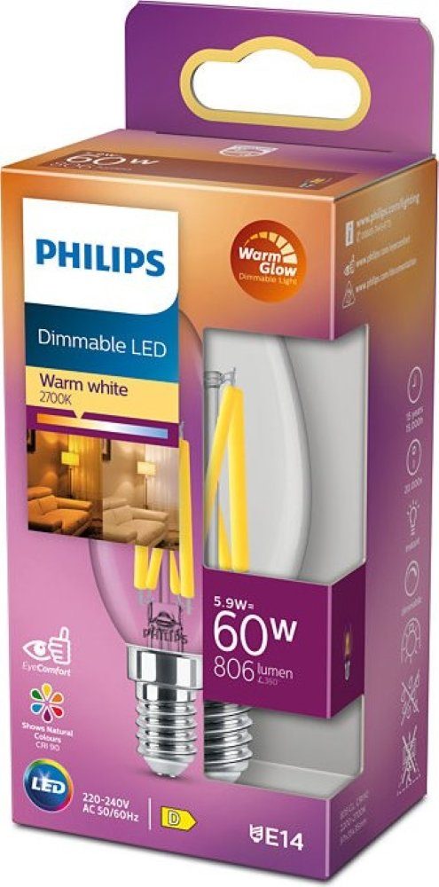 - WGD90 LED-Lampe Philips Classic LED-Leuchtmittel - warmweiß LED