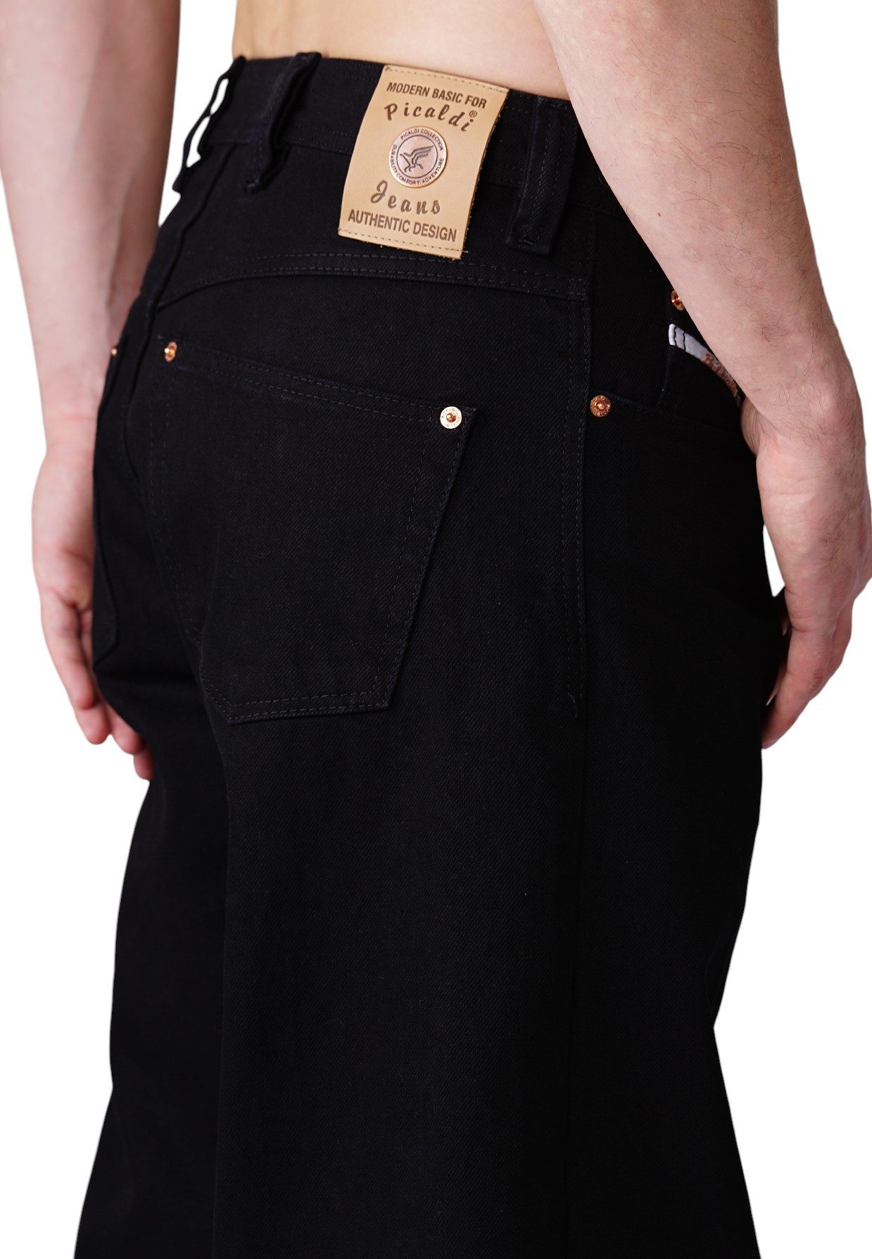 PICALDI Jeans Relax-fit-Jeans Zicco 475 – Baggy Fit Clean Black – Extra weiter Schnitt (1-tlg) Extra Wide