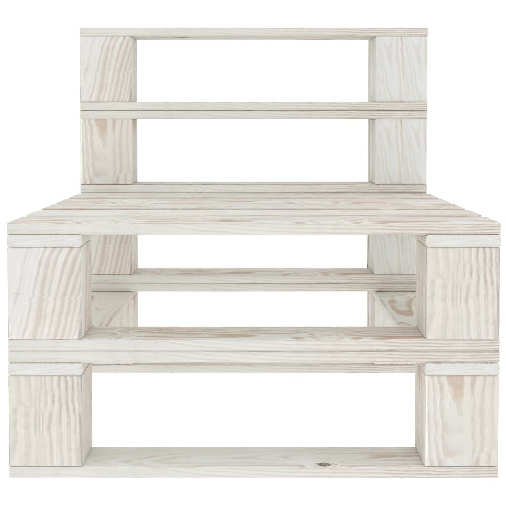 furnicato Gartenbank Outdoor-Mittelsofa Paletten Holz Weiß günstig online kaufen