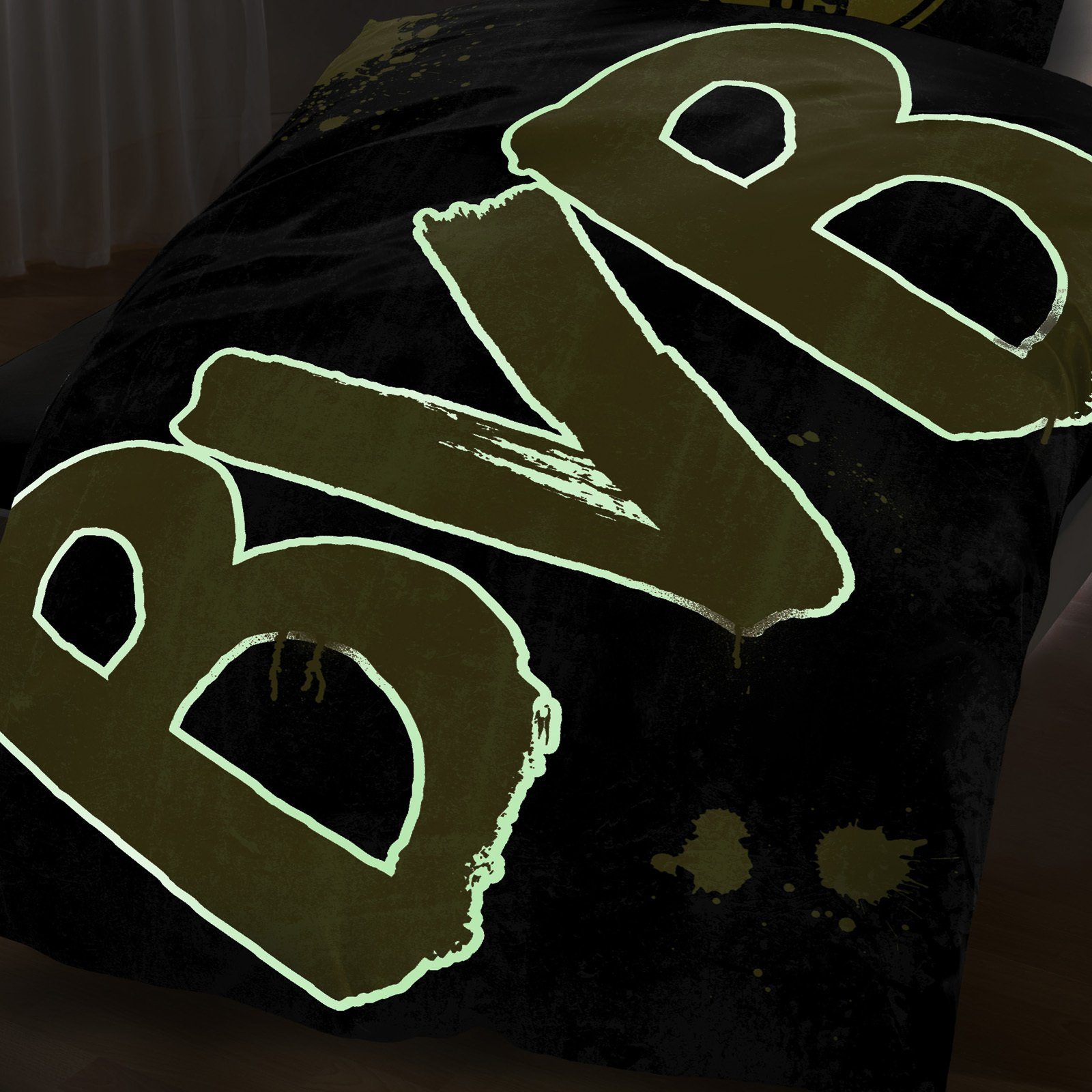 BVB Bettwäsche BVB-Bettwäsche Glow in the Dark (135x200cm), 100 % Baumwolle günstig online kaufen