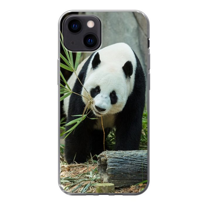 MuchoWow Handyhülle Panda - Baumstamm - Höhle Handyhülle Apple iPhone 13 Mini Smartphone-Bumper Print Handy
